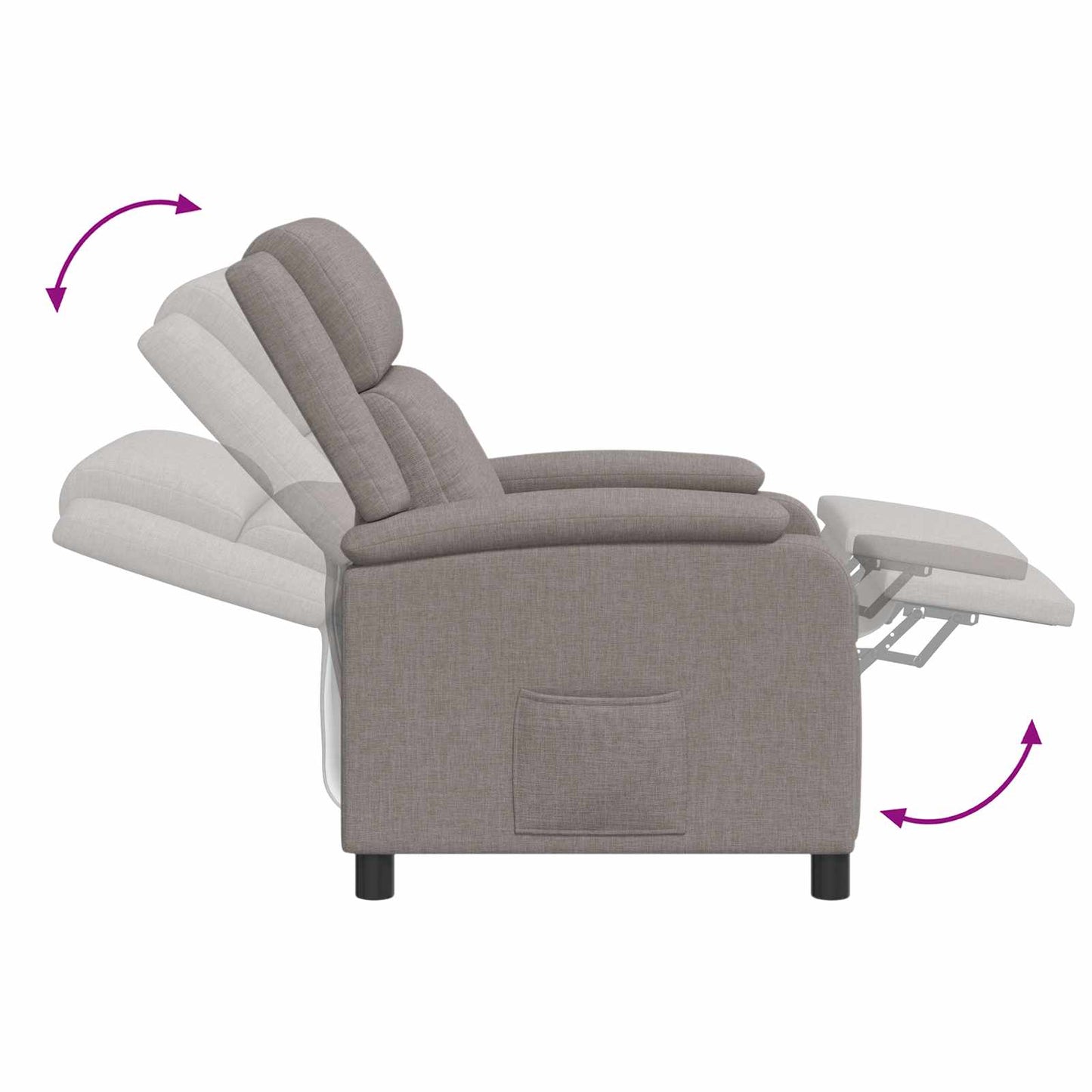 Liegesessel Taupe Stoff