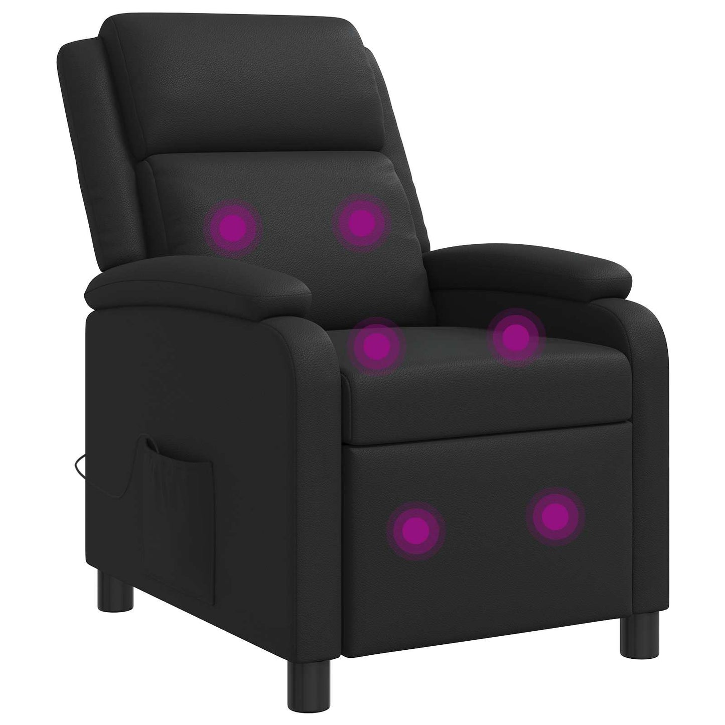 Massage Relaxsessel Schwarz Kunstleder