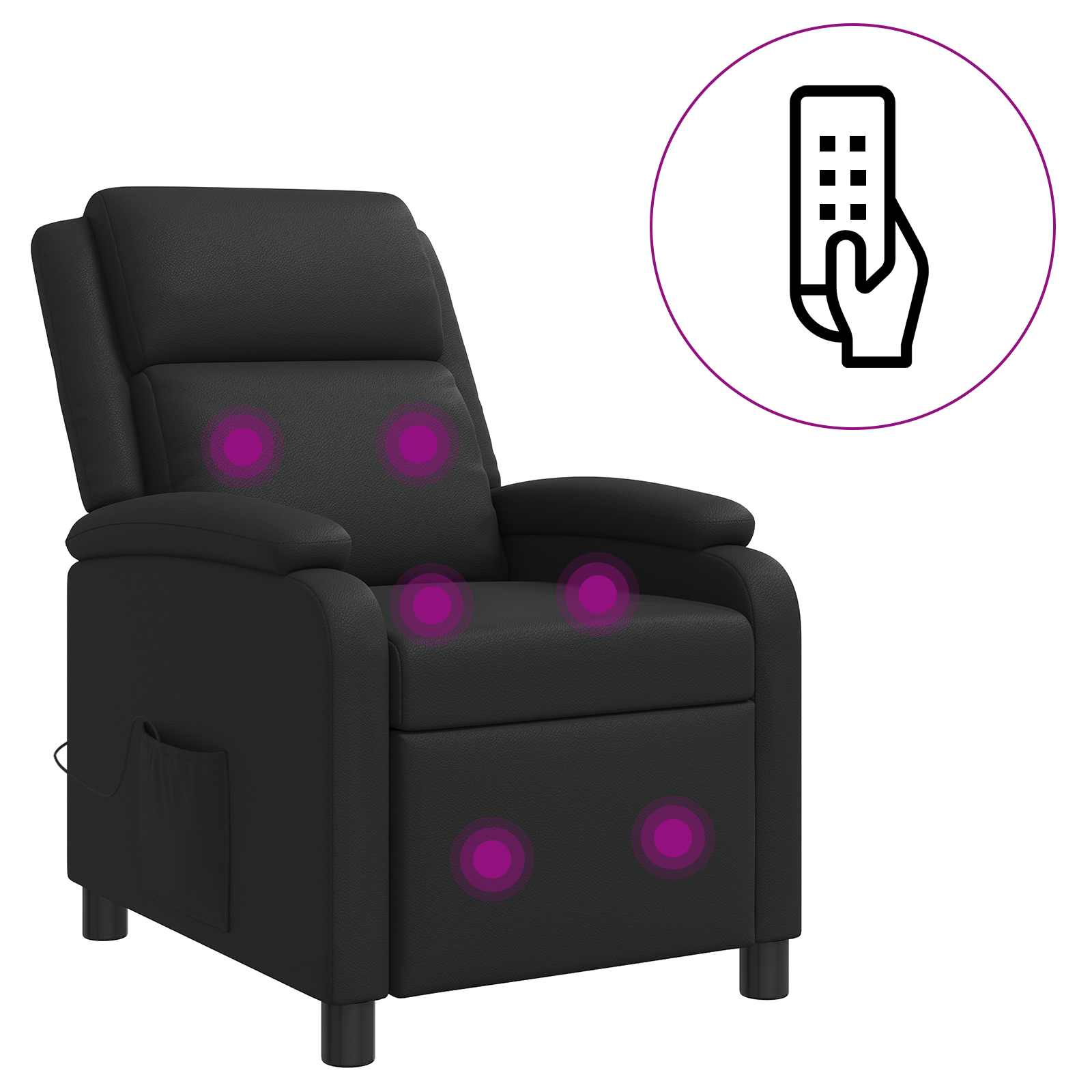 Massage Relaxsessel Schwarz Kunstleder