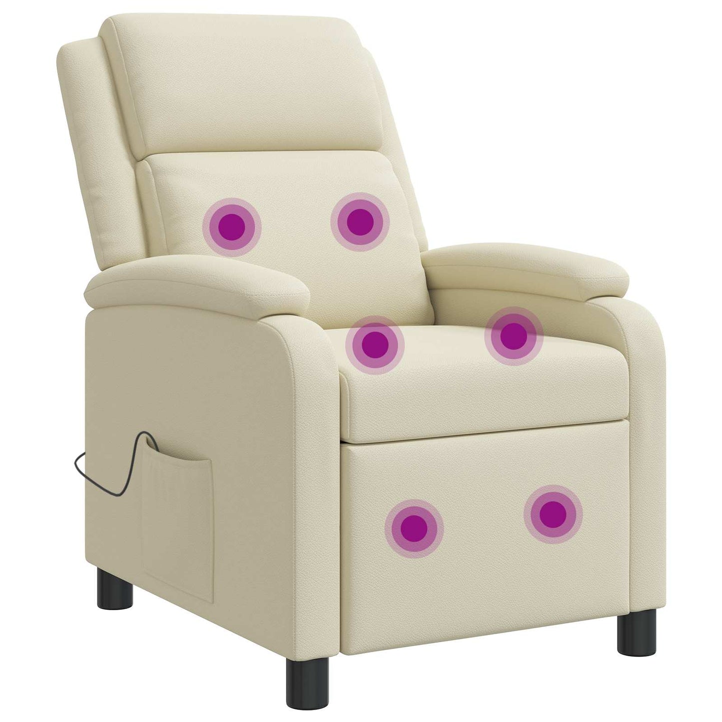 Massage Relaxsessel Creme Kunstleder