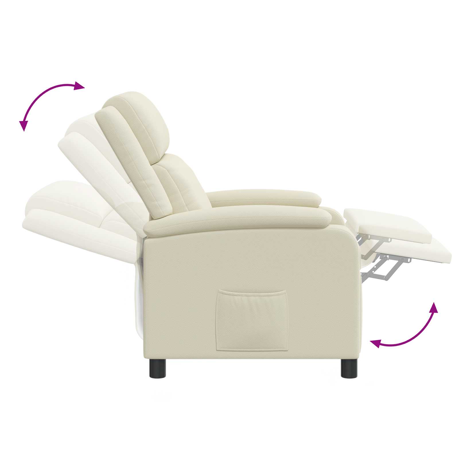 Massage Relaxsessel Creme Kunstleder