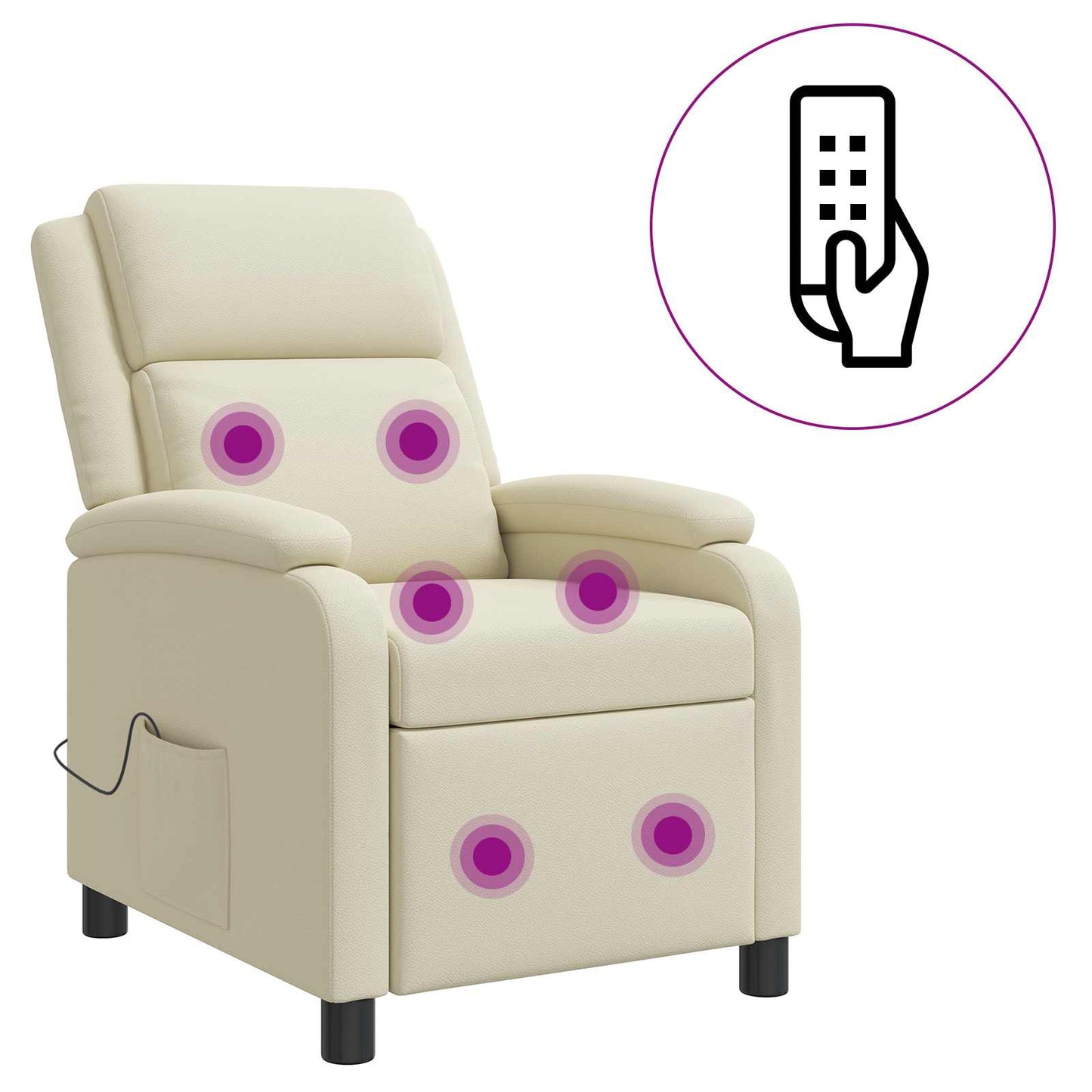 Massage Relaxsessel Creme Kunstleder