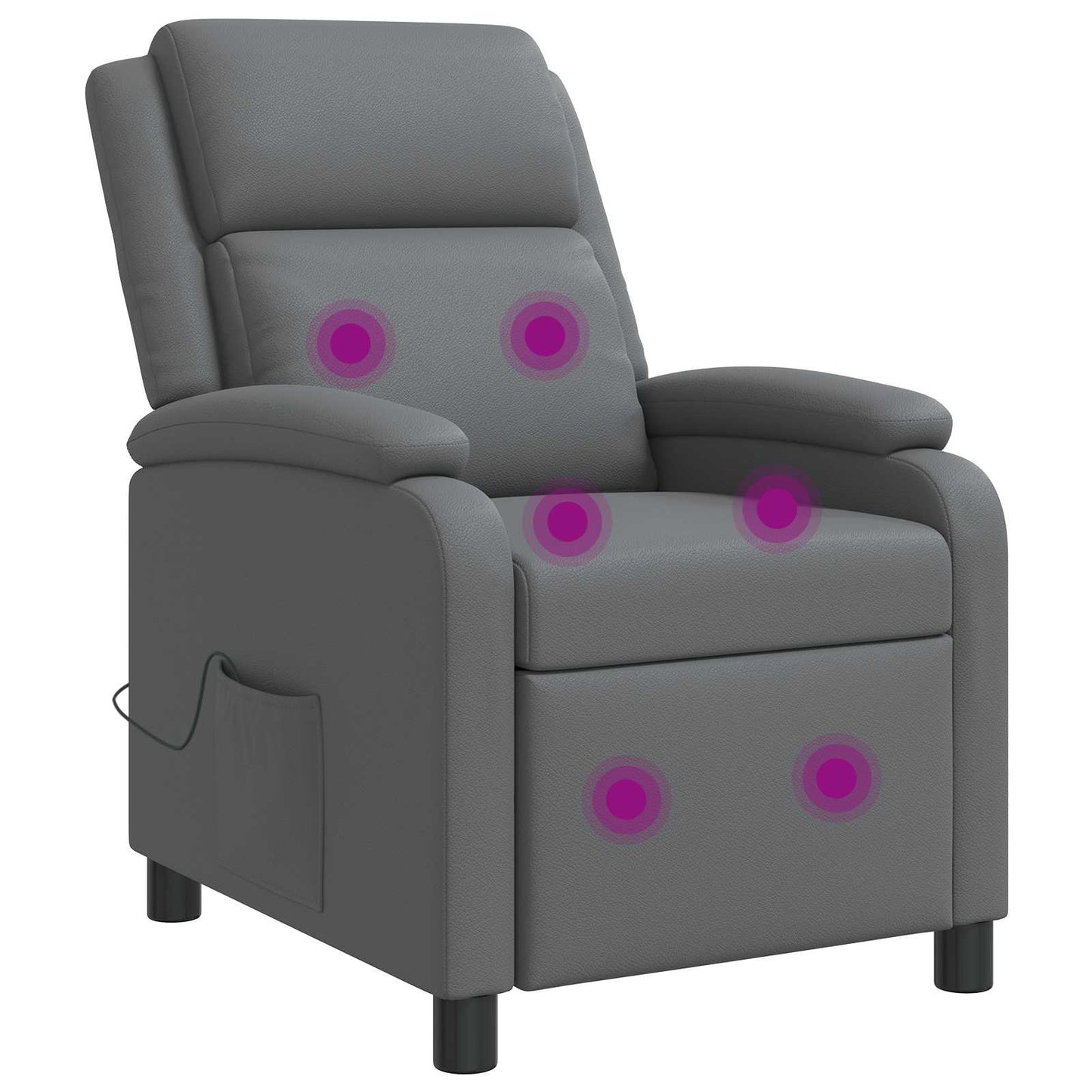 Massage Relaxsessel Grau Kunstleder