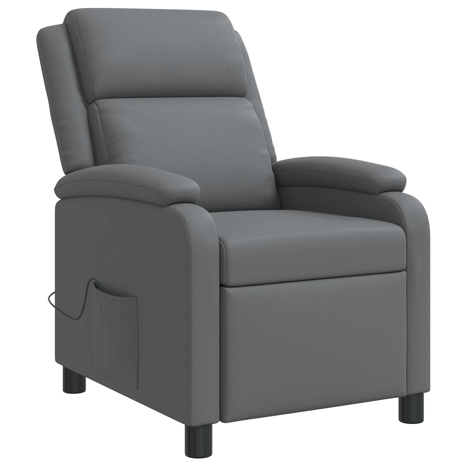 Massage Relaxsessel Grau Kunstleder