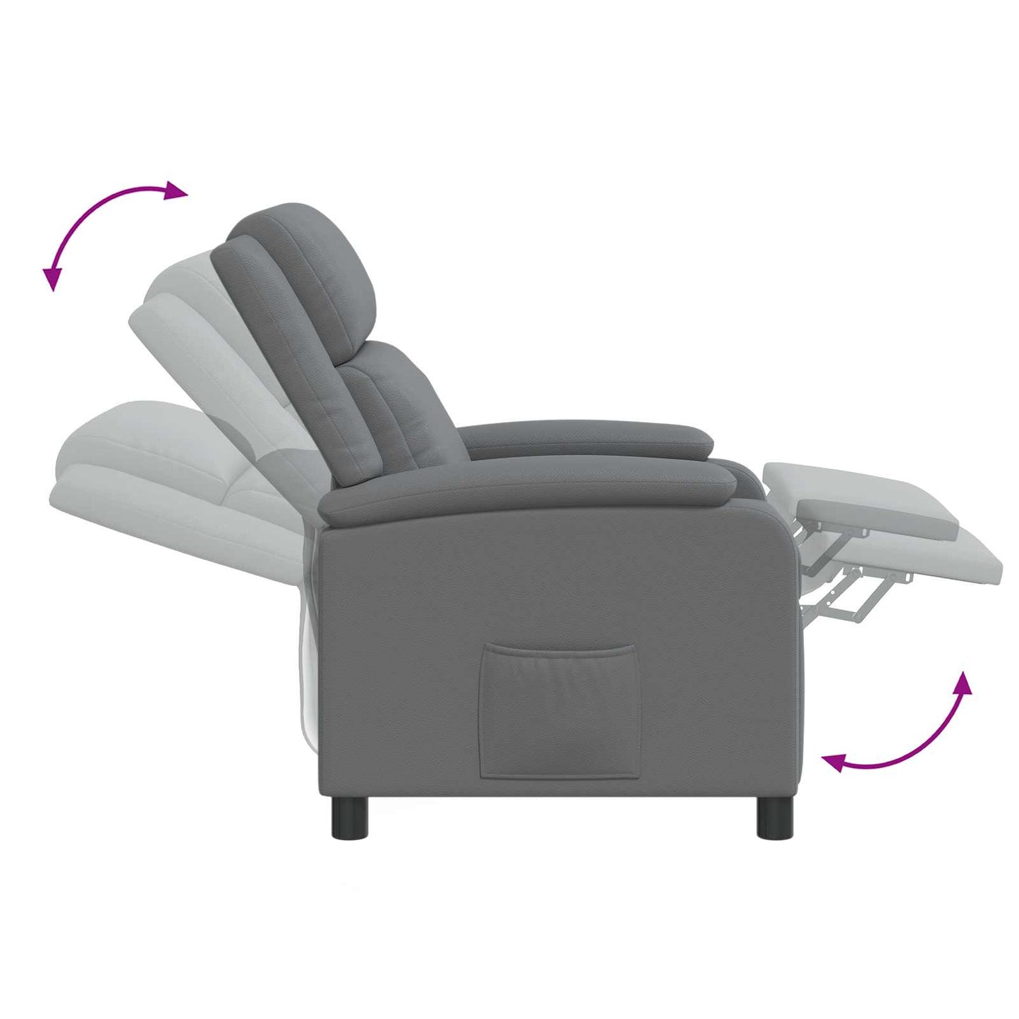 Massage Relaxsessel Grau Kunstleder