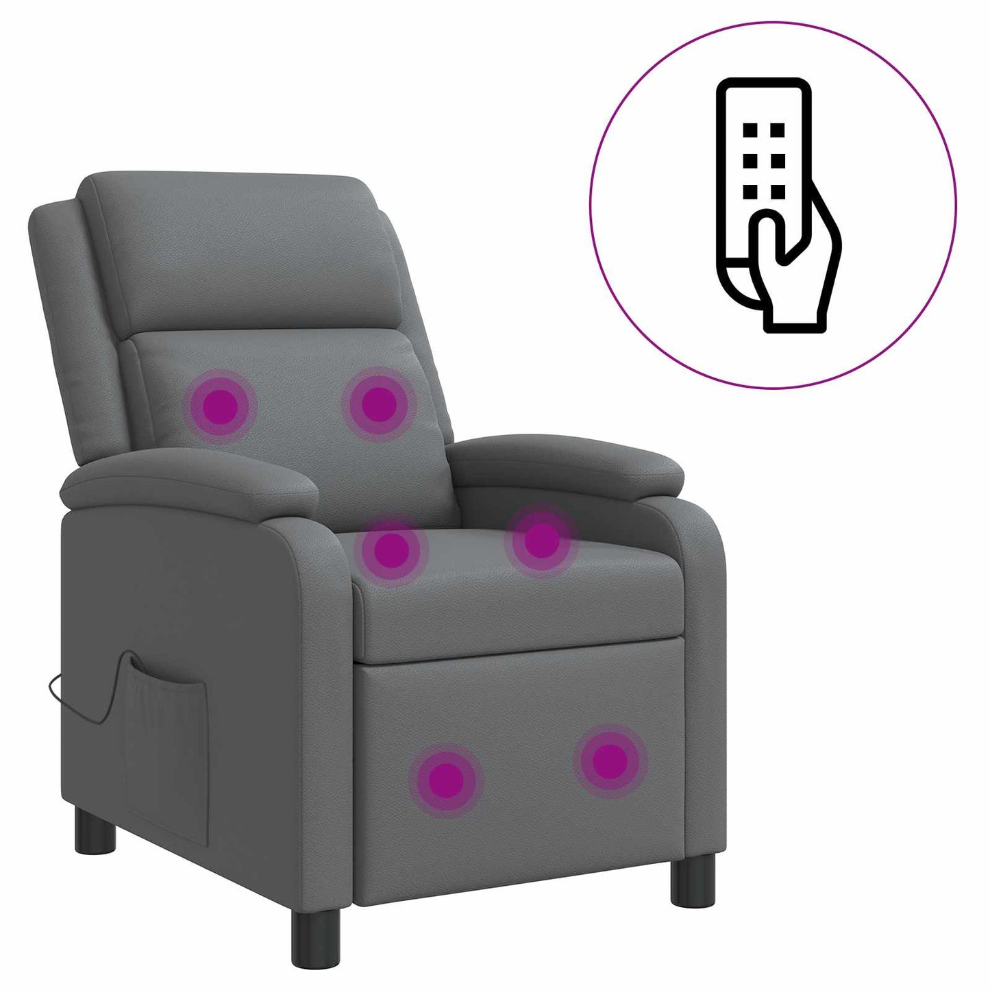 Massage Relaxsessel Grau Kunstleder