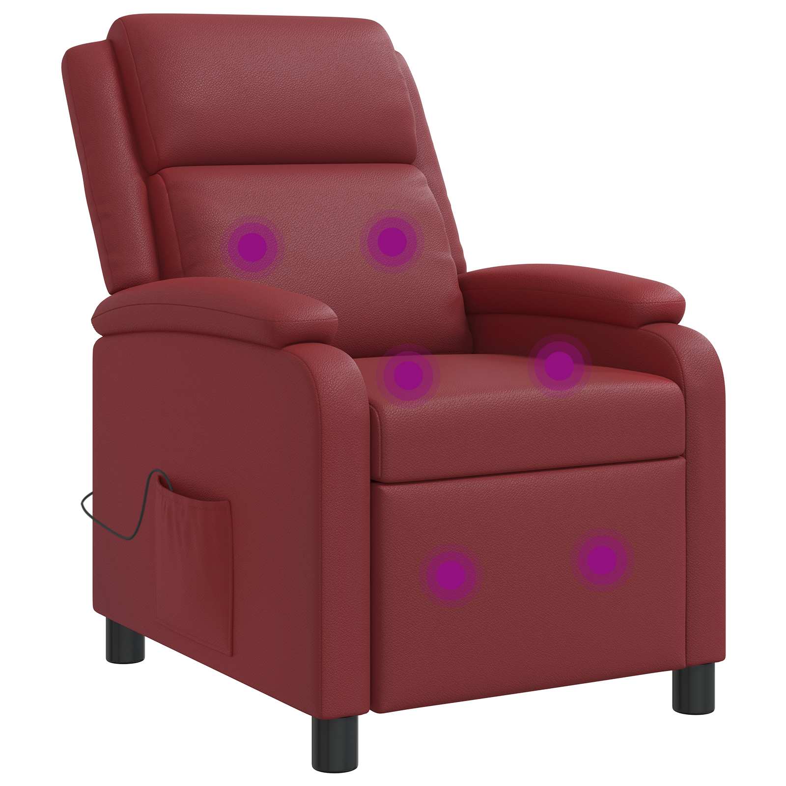Massage Relaxsessel Weinrot Kunstleder