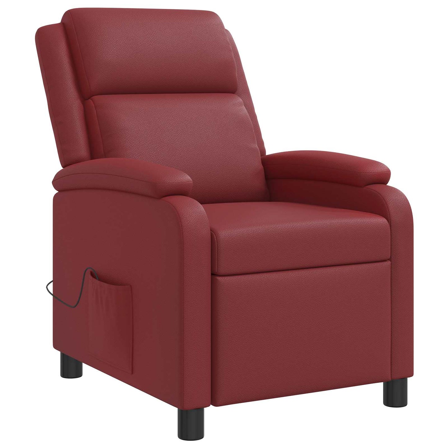 Massage Relaxsessel Weinrot Kunstleder