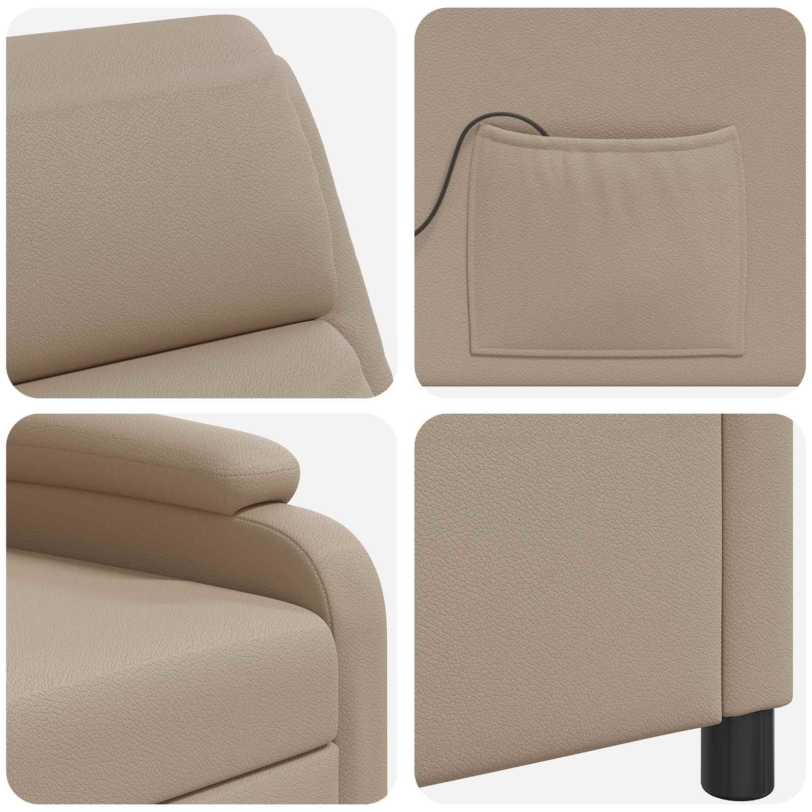 Massage Relaxsessel Cappuccino Kunstleder