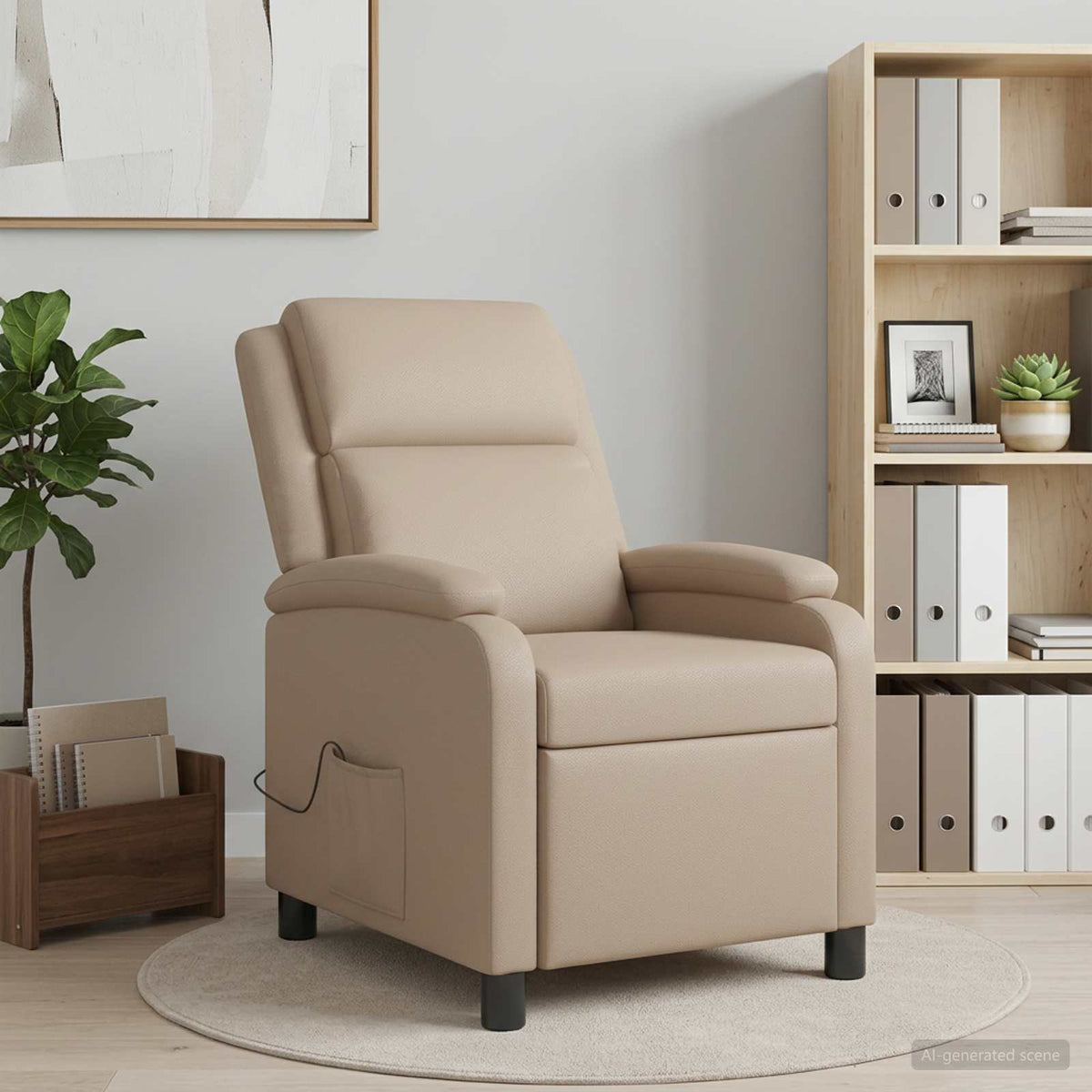 Massage Relaxsessel Cappuccino Kunstleder