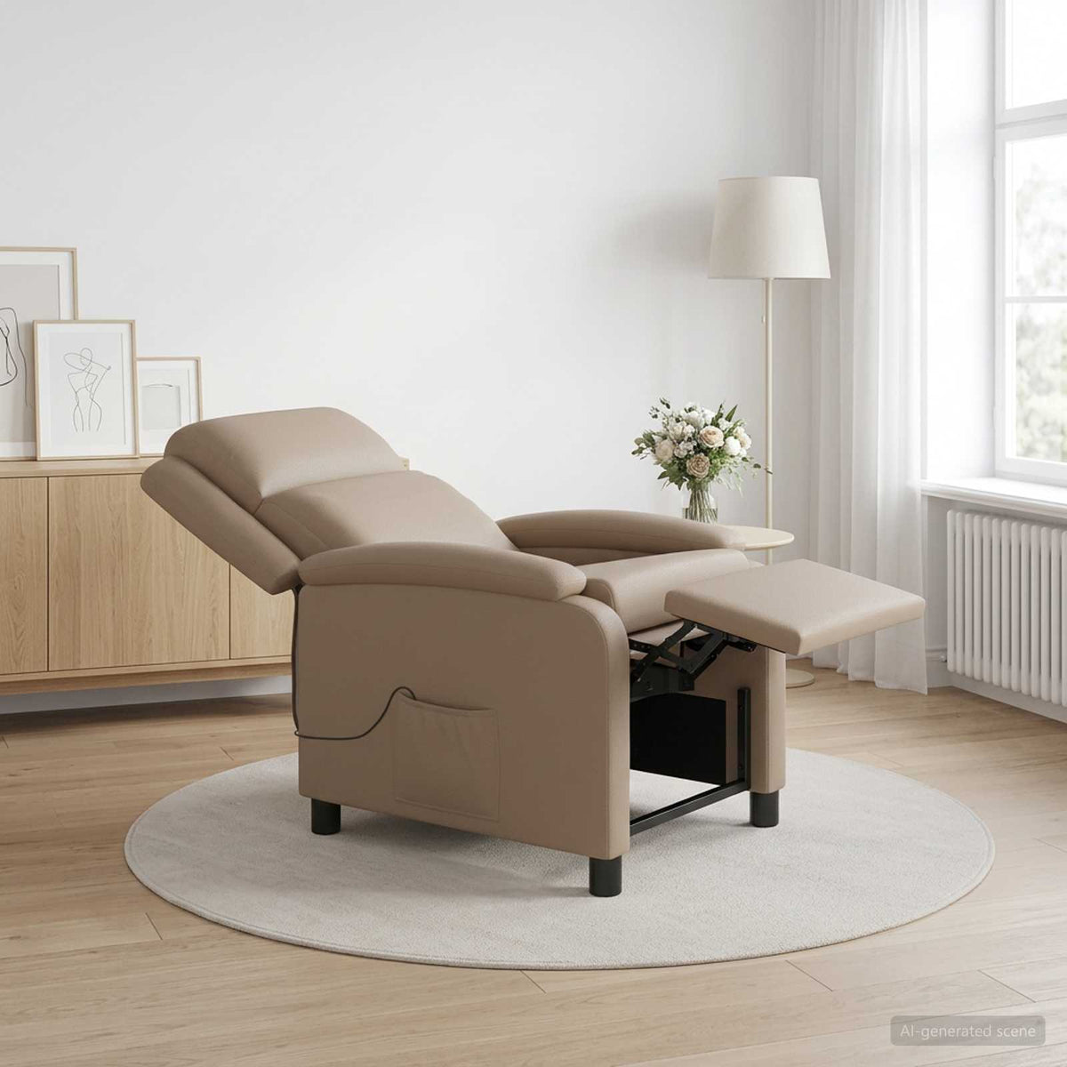 Massage Relaxsessel Cappuccino Kunstleder