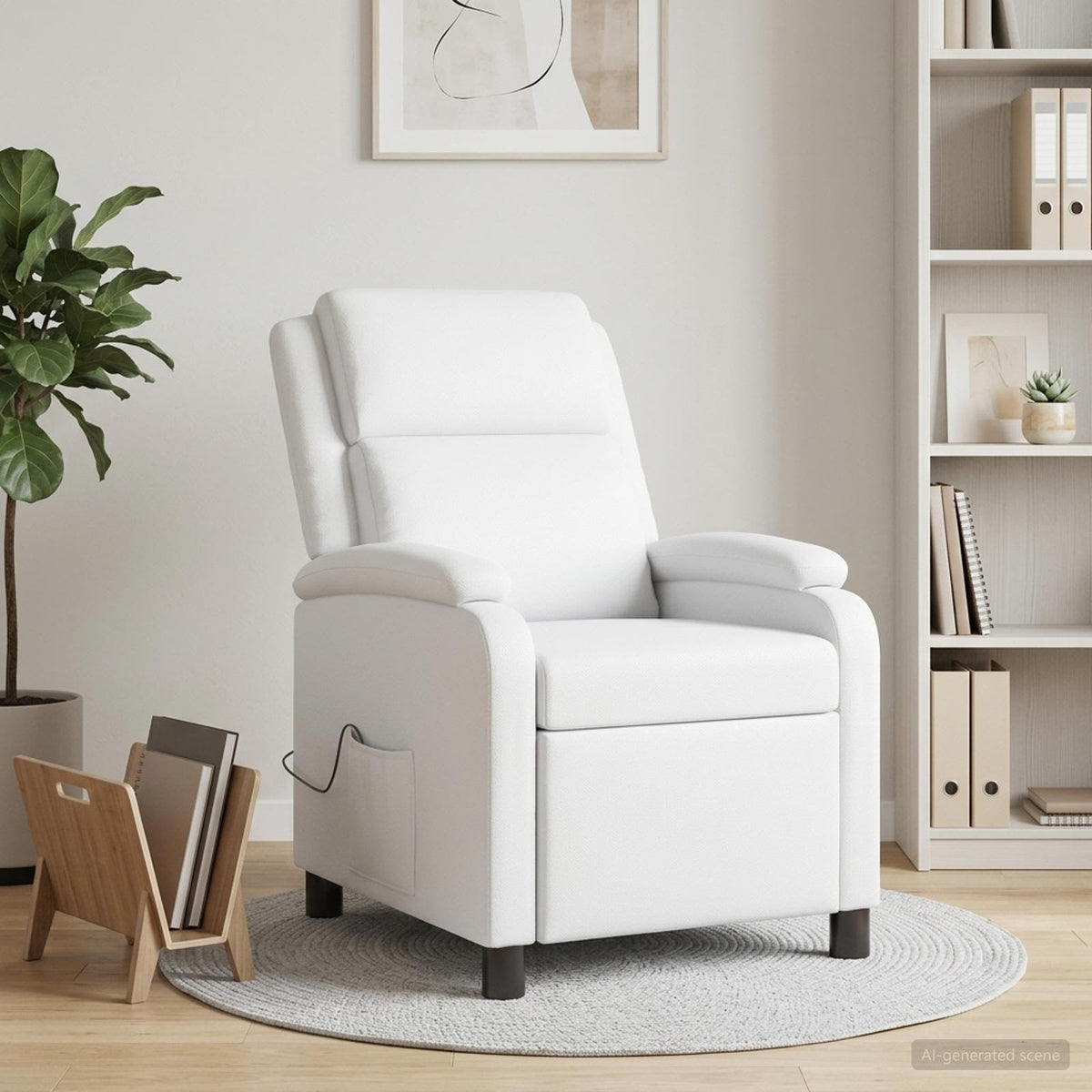 Massage Relaxsessel Weiß Kunstleder
