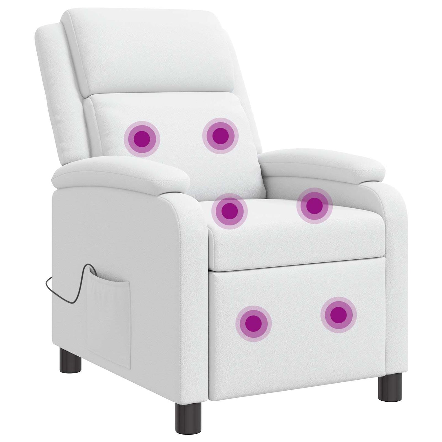 Massage Relaxsessel Weiß Kunstleder