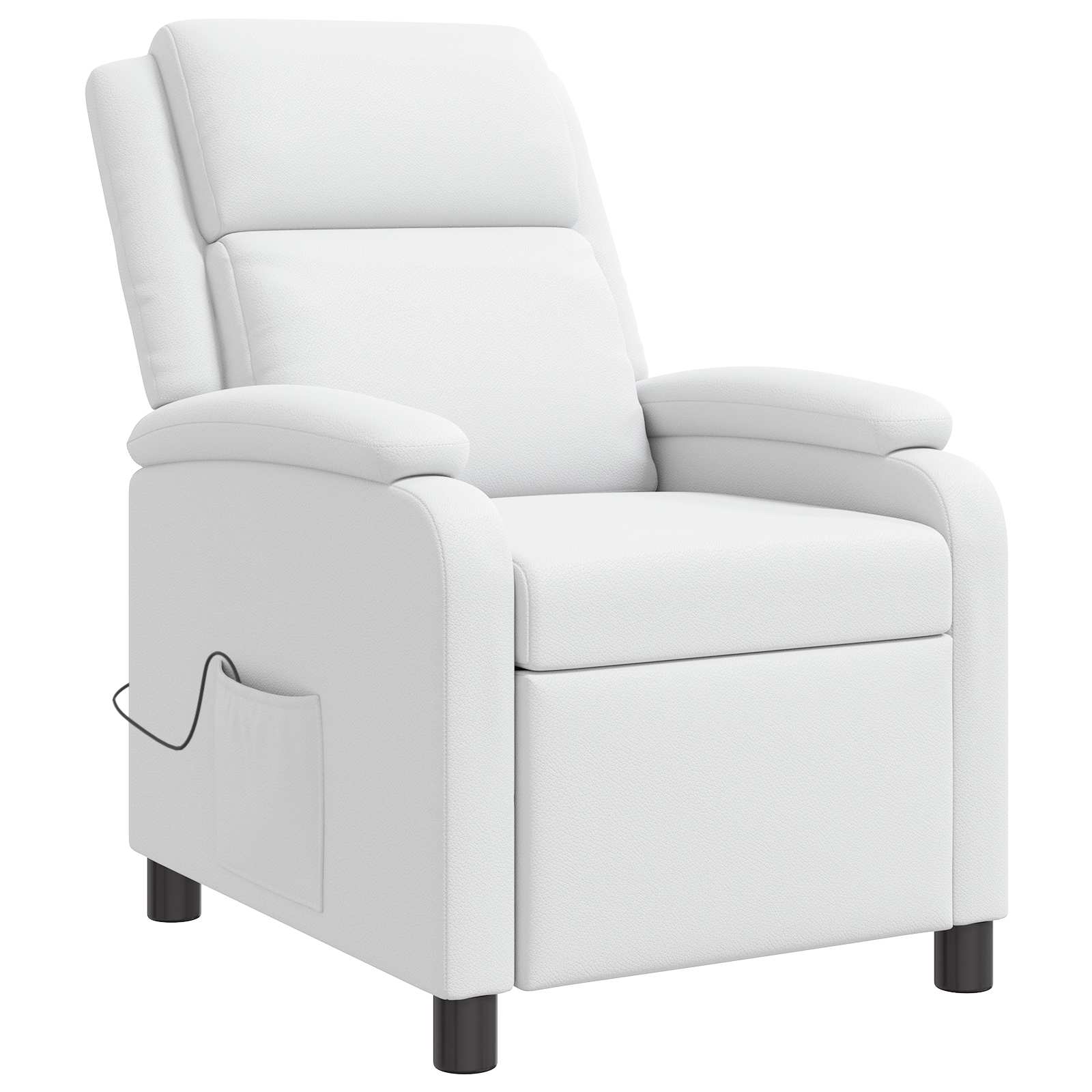 Massage Relaxsessel Weiß Kunstleder