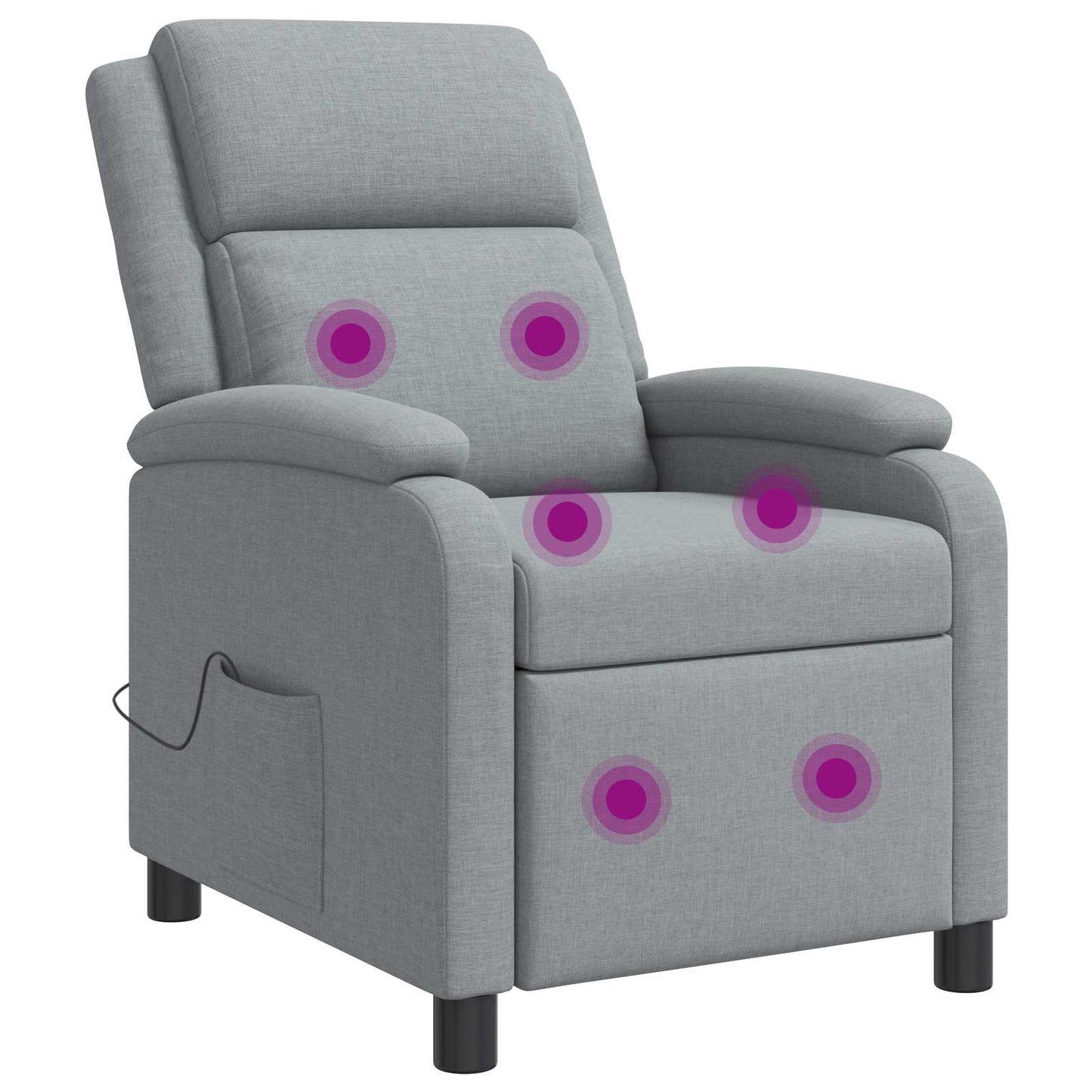 Massage Relaxsessel Hellgrau Stoff