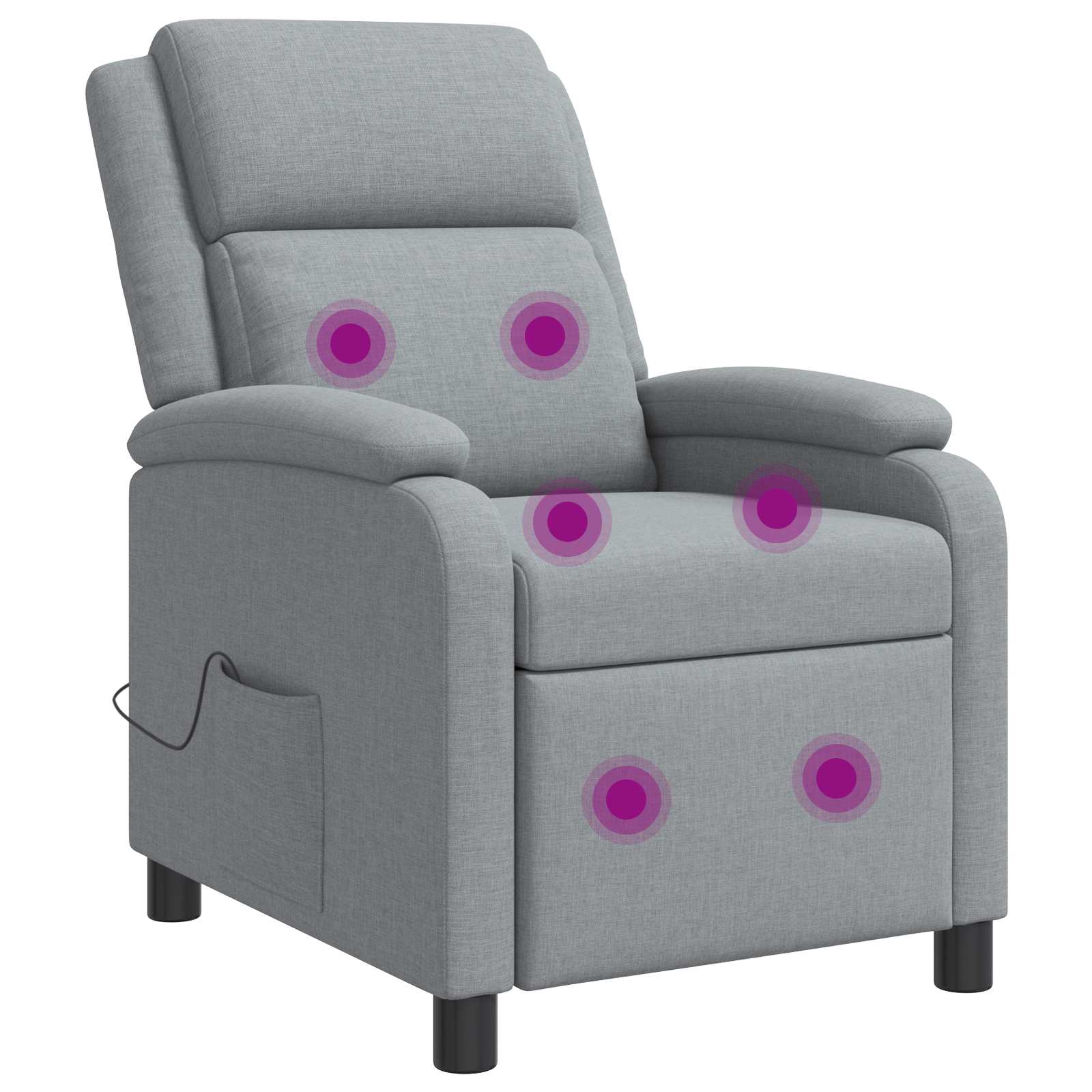 Massage Relaxsessel Hellgrau Stoff