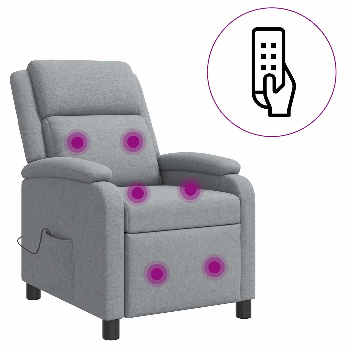 Massage Relaxsessel Hellgrau Stoff