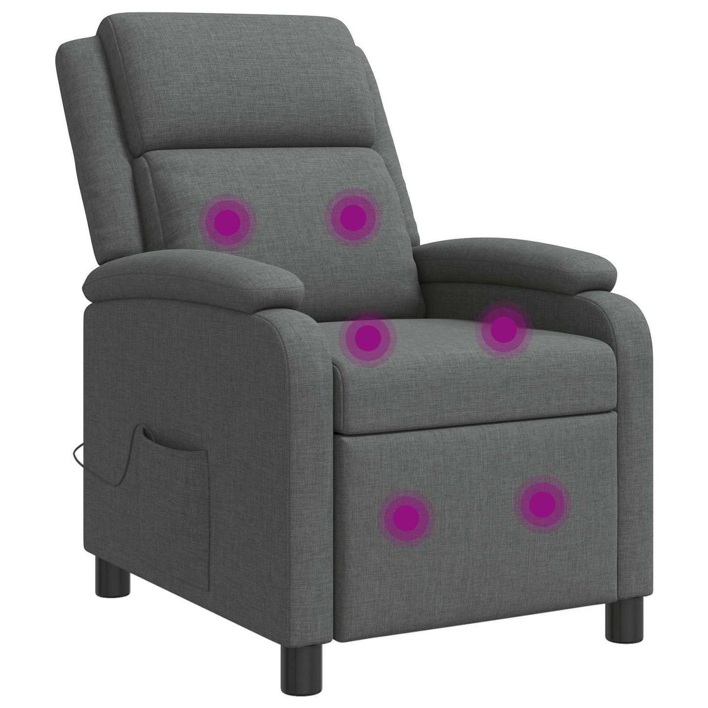 Massage Relaxsessel Dunkelgrau Stoff