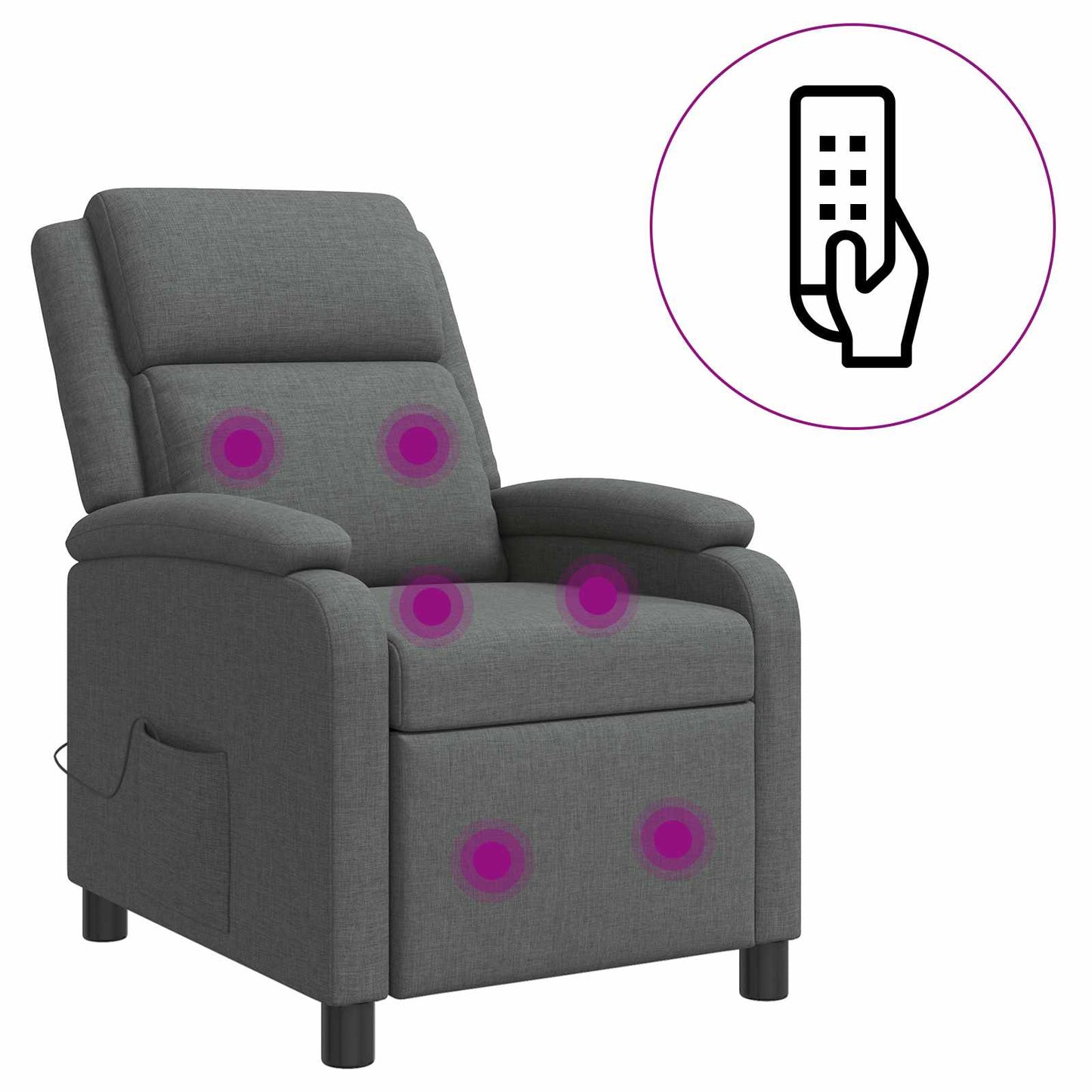 Massage Relaxsessel Dunkelgrau Stoff