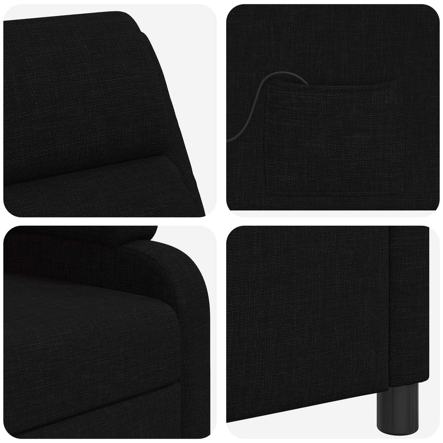 Massage Relaxsessel Schwarz Stoff