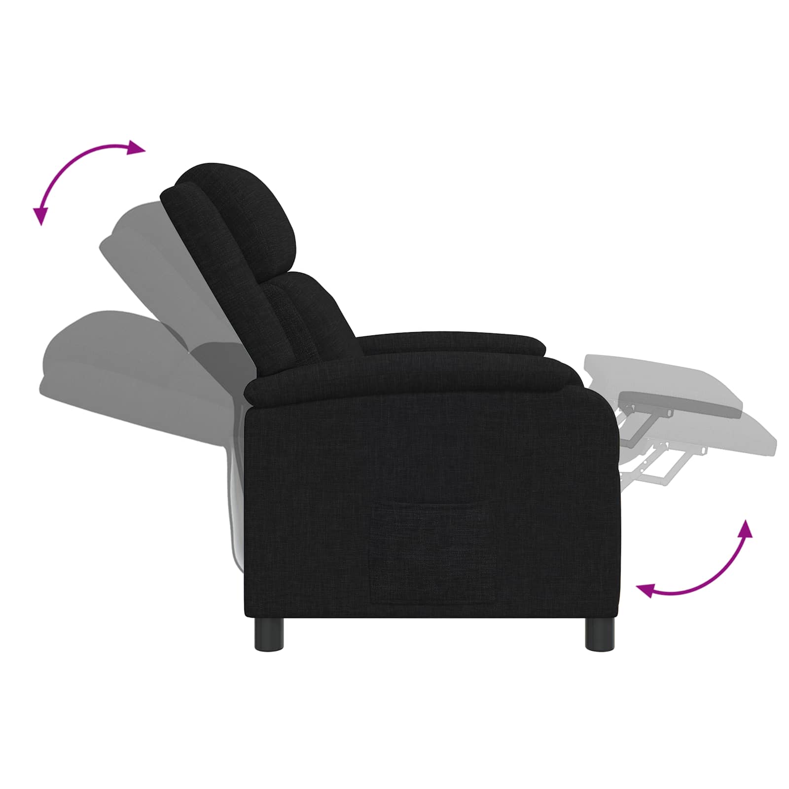 Massage Relaxsessel Schwarz Stoff