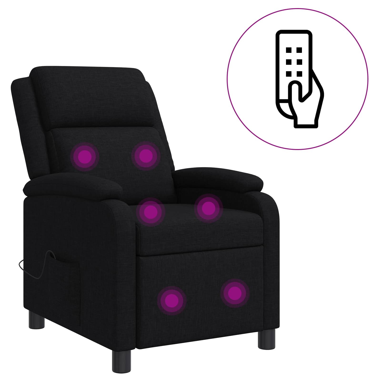 Massage Relaxsessel Schwarz Stoff