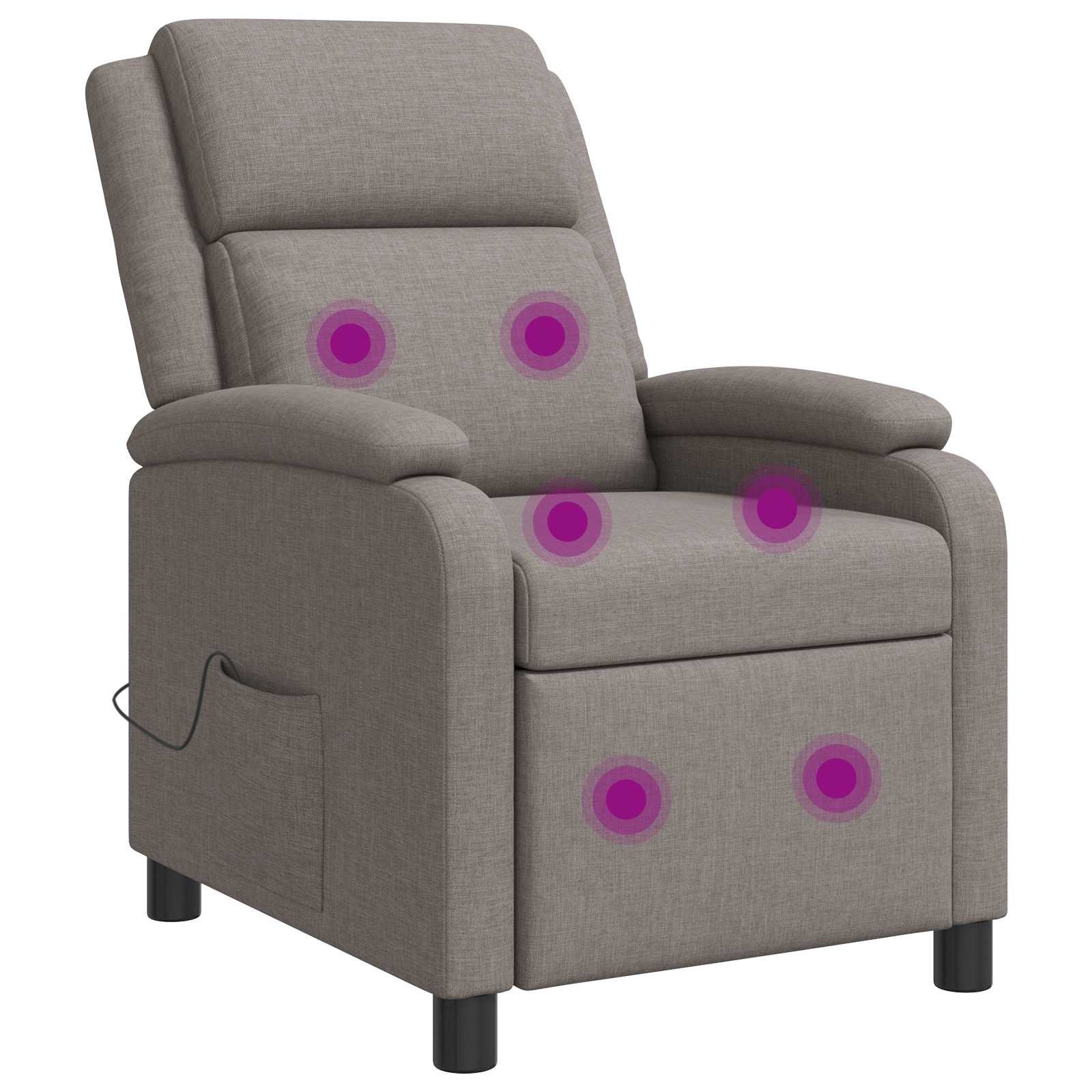 Massage Relaxsessel Taupe Stoff