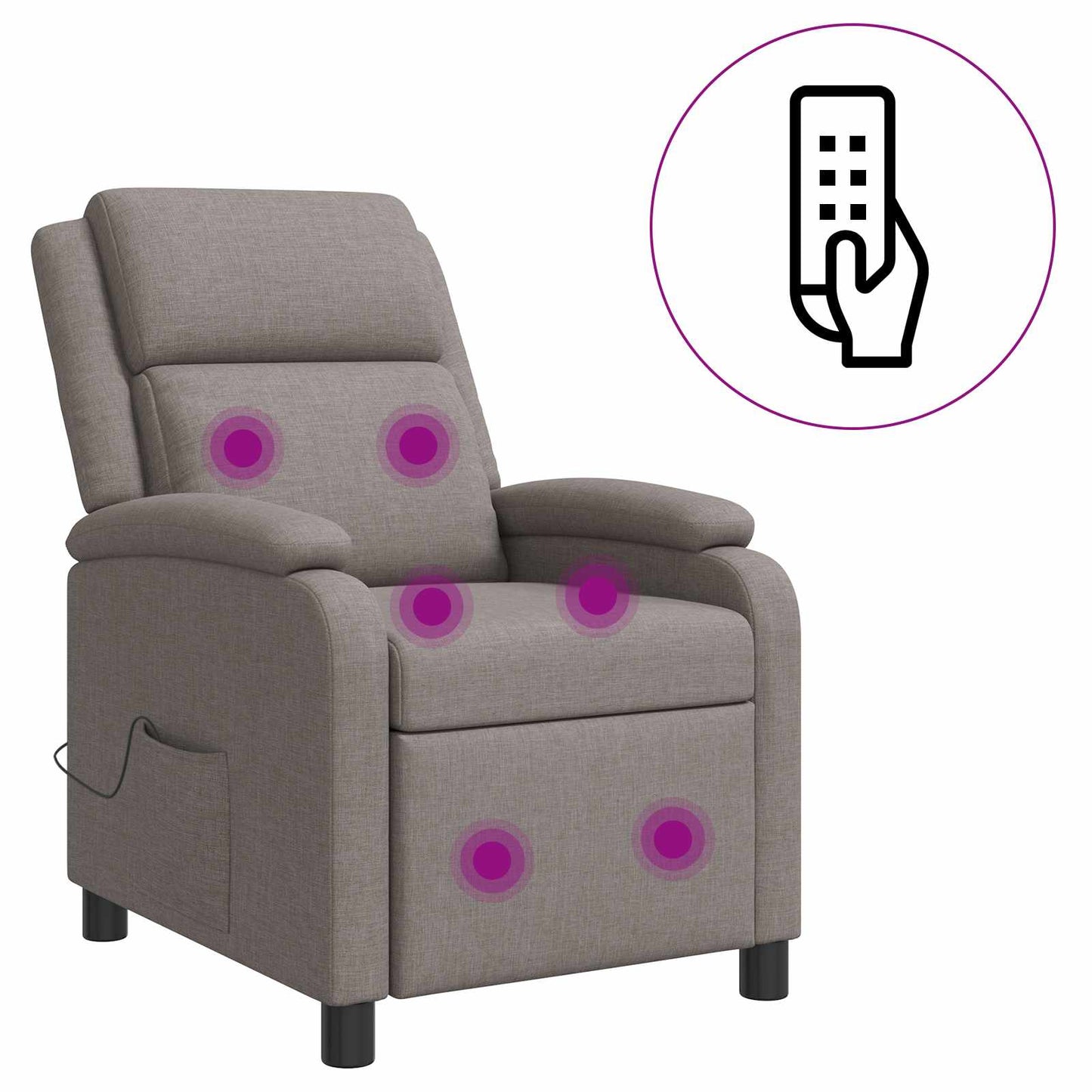 Massage Relaxsessel Taupe Stoff