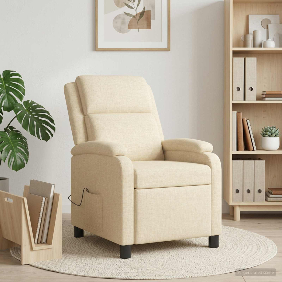 Massage Relaxsessel Creme Stoff