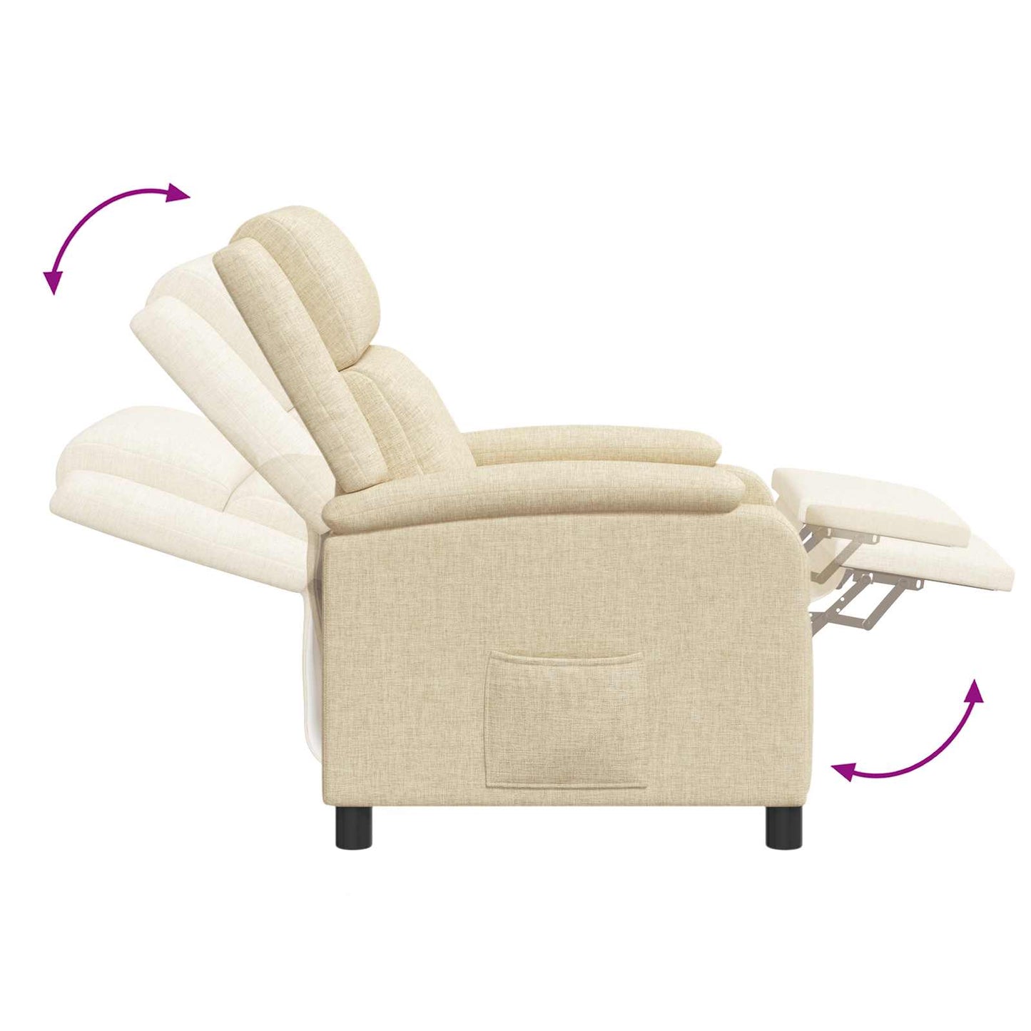 Massage Relaxsessel Creme Stoff