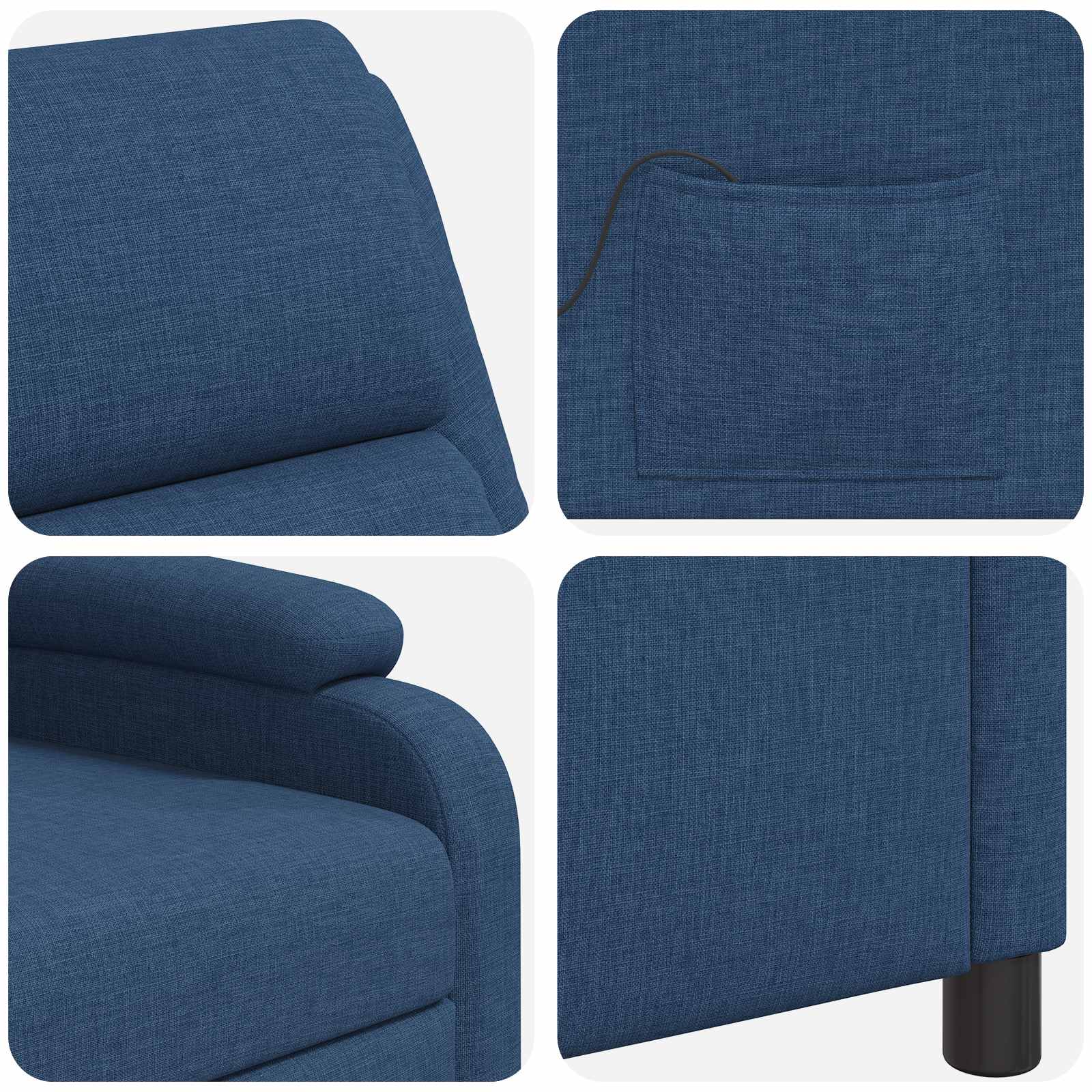 Massage Relaxsessel Blau Stoff