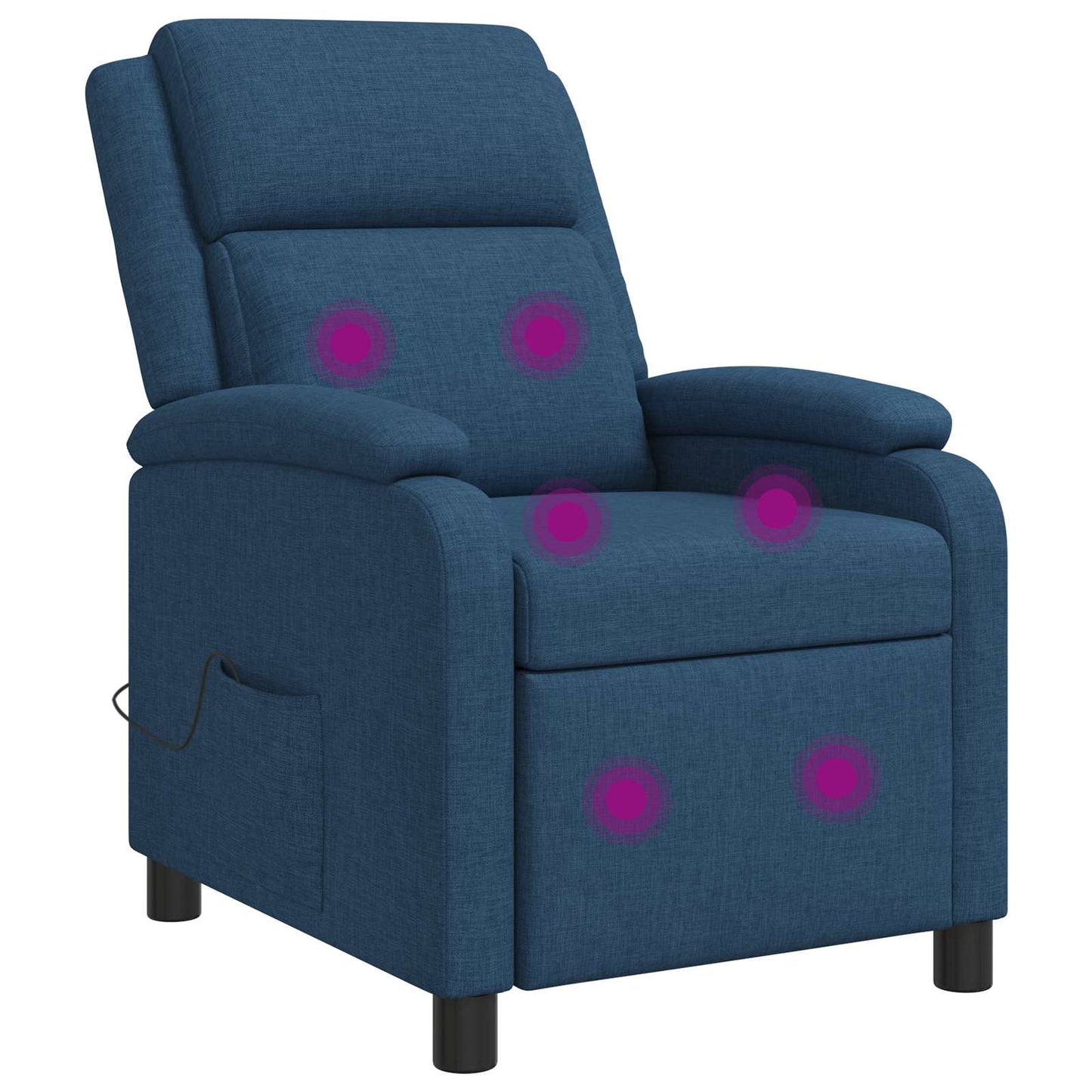Massage Relaxsessel Blau Stoff