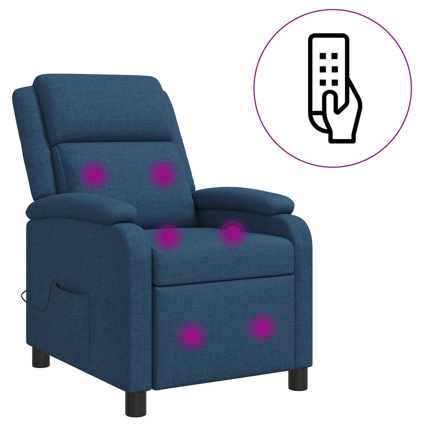 Massage Relaxsessel Blau Stoff