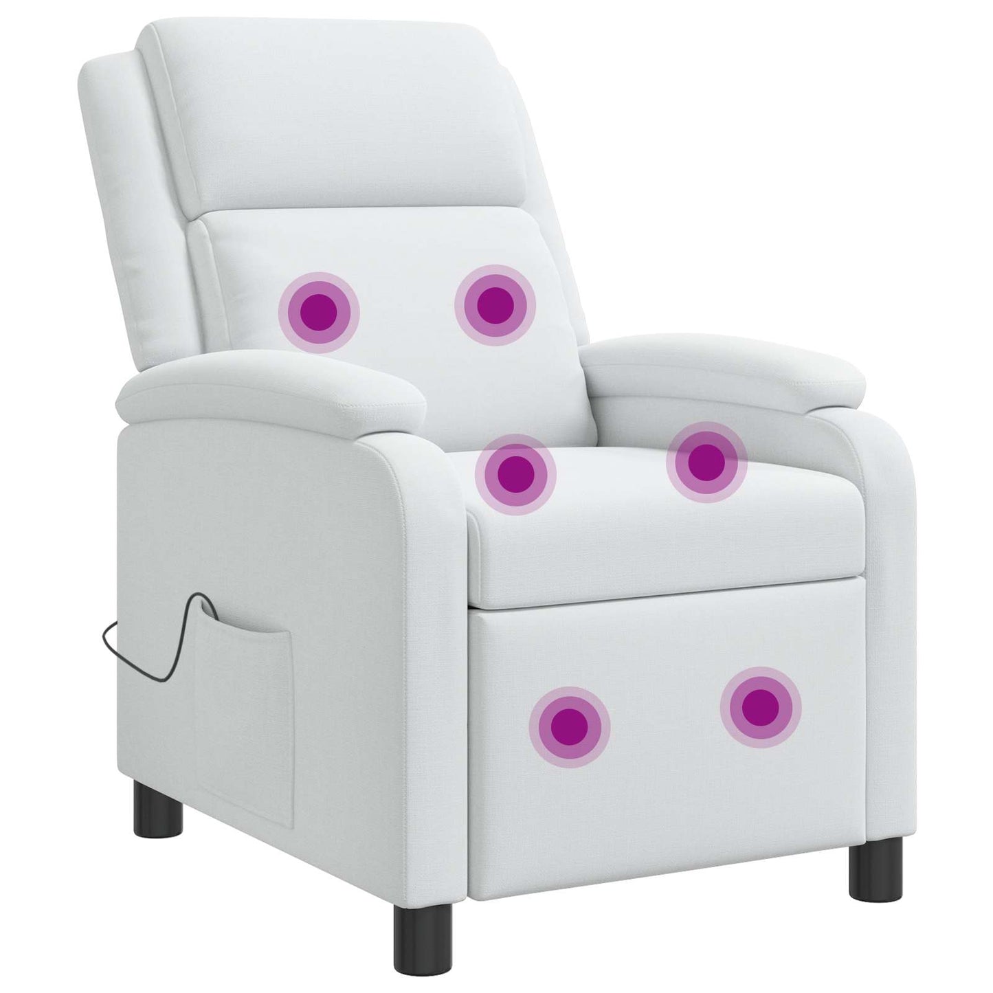 Massage Relaxsessel Weiß Stoff