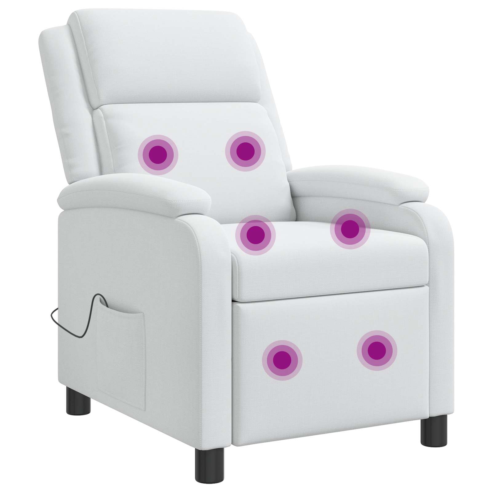 Massage Relaxsessel Weiß Stoff