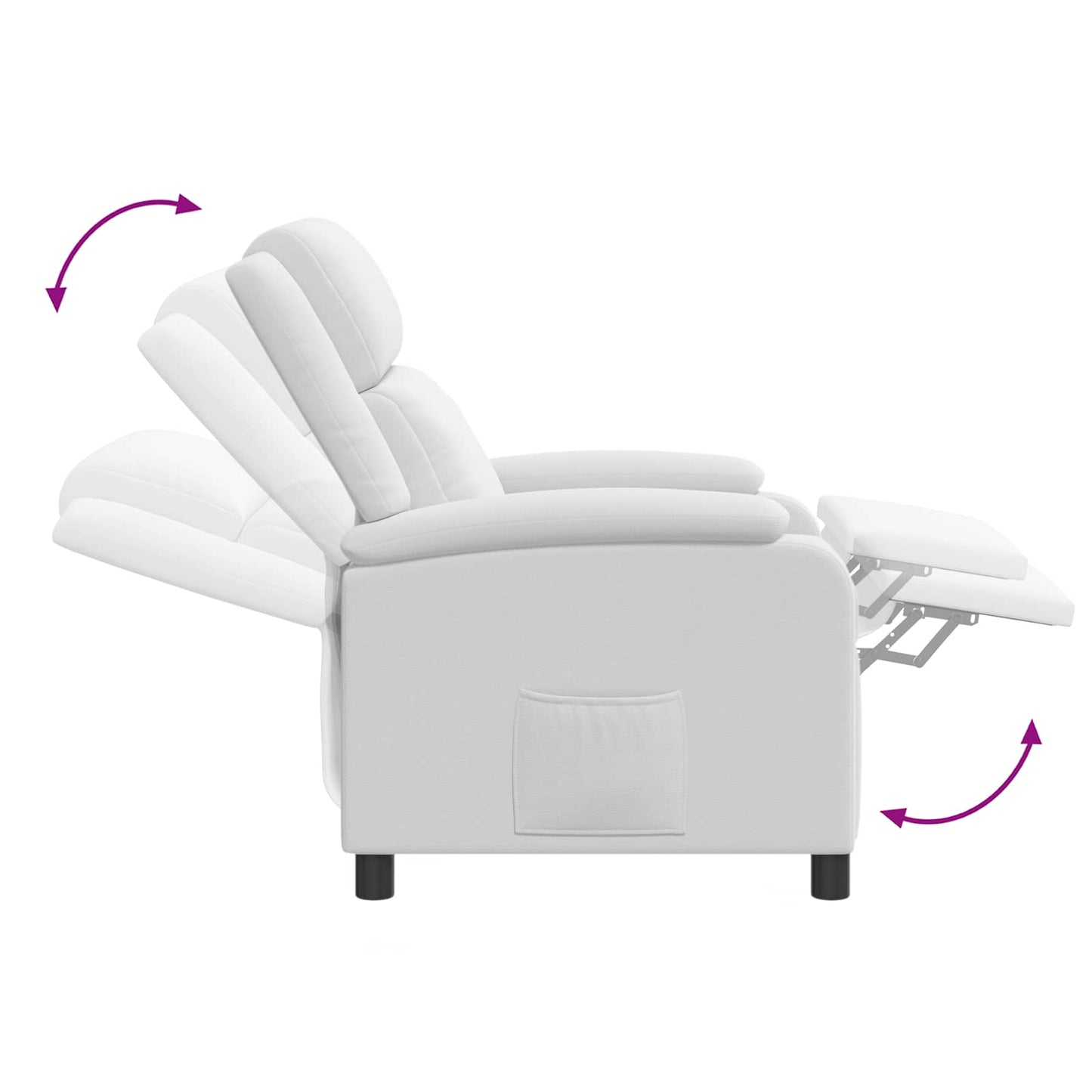 Massage Relaxsessel Weiß Stoff