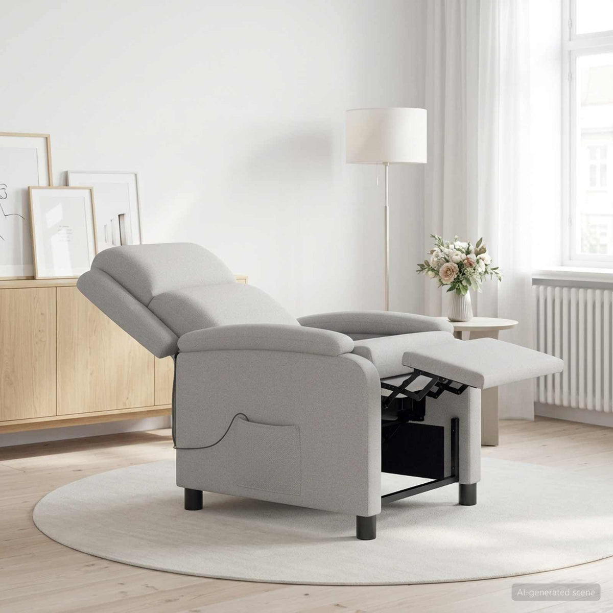 Massage Relaxsessel Wolkengrau Stoff