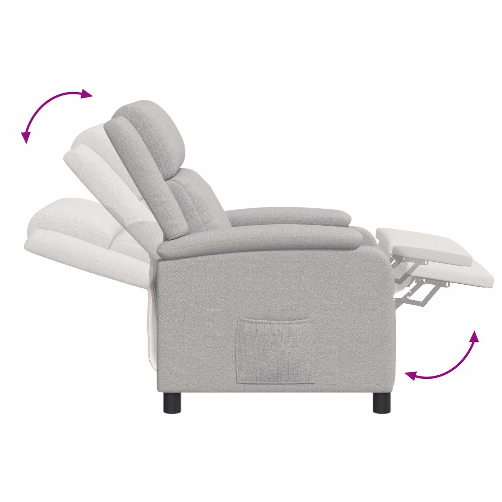 Massage Relaxsessel Wolkengrau Stoff