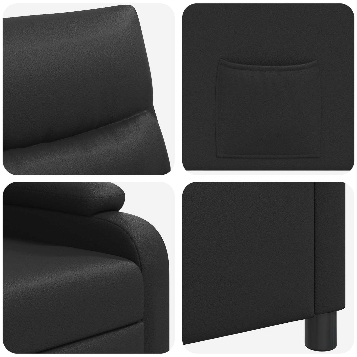 Liegesessel Schwarz Kunstleder