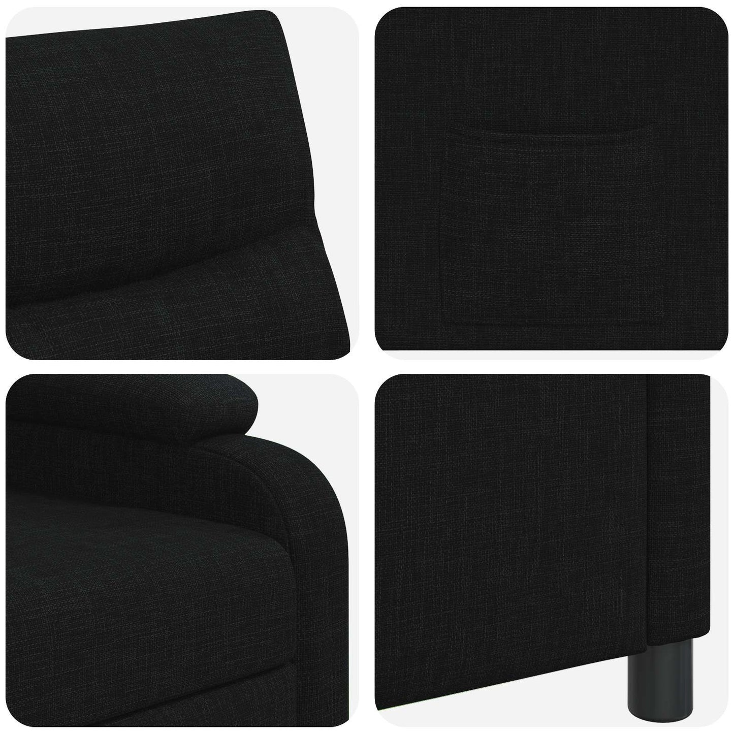 Liegesessel Schwarz Stoff