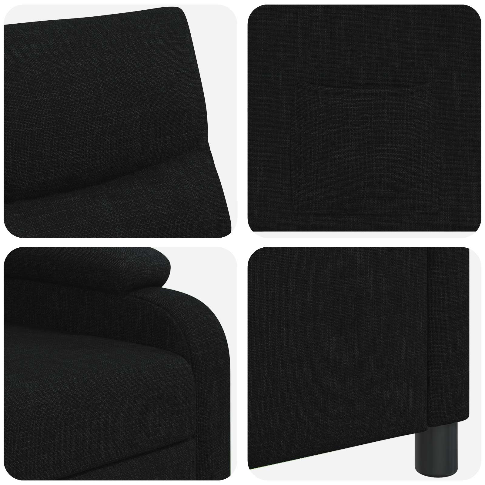 Liegesessel Schwarz Stoff