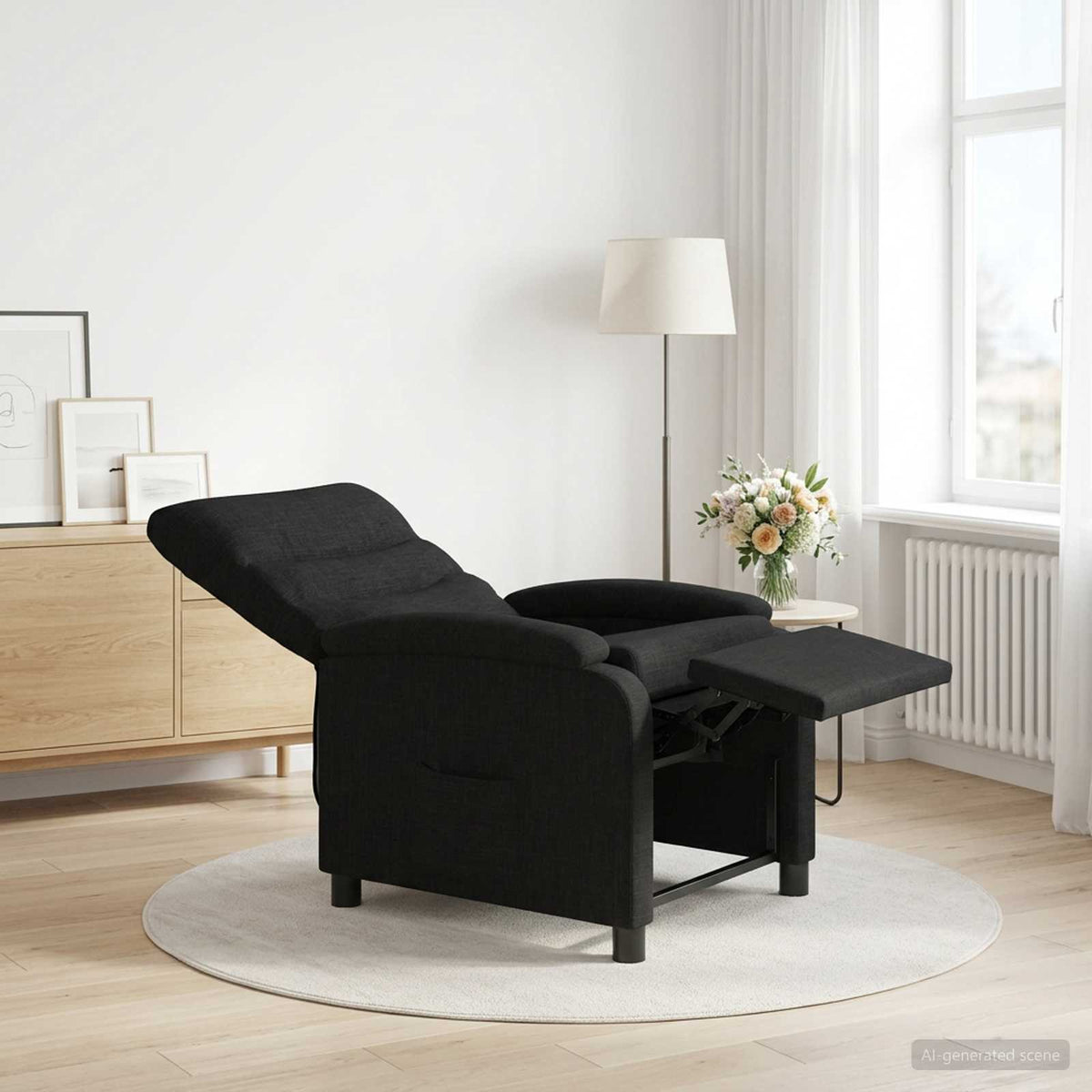 Liegesessel Schwarz Stoff
