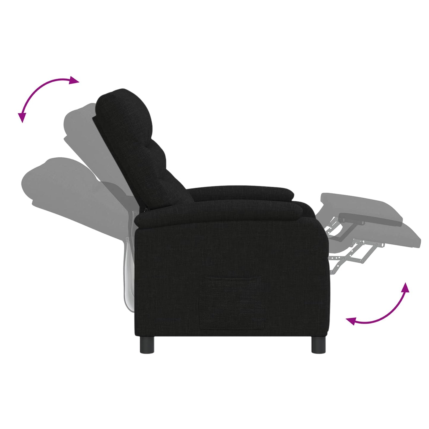 Liegesessel Schwarz Stoff