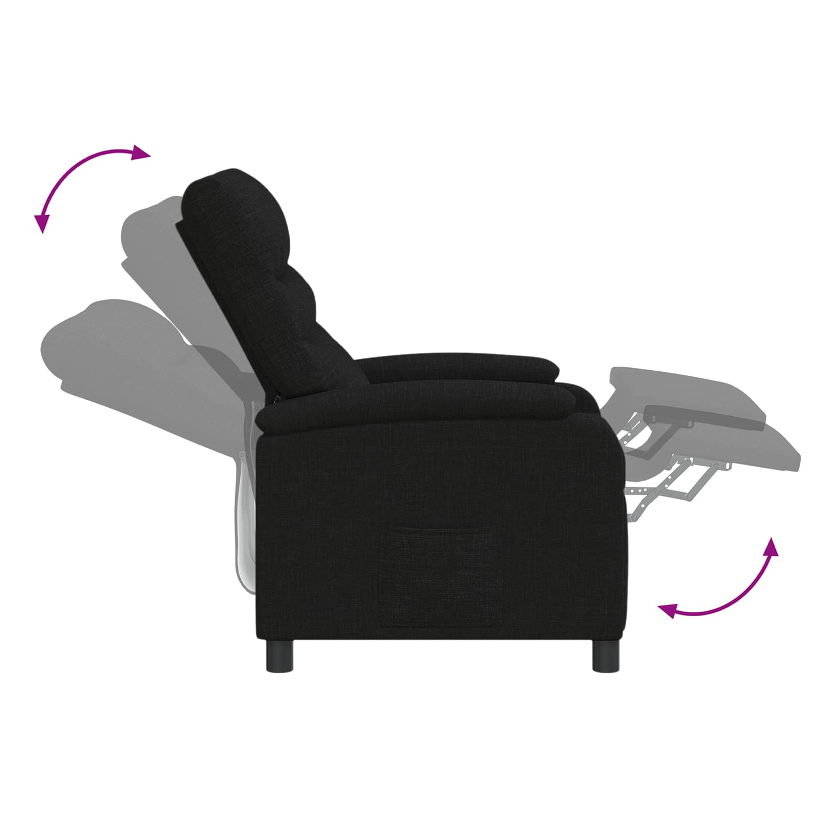 Liegesessel Schwarz Stoff