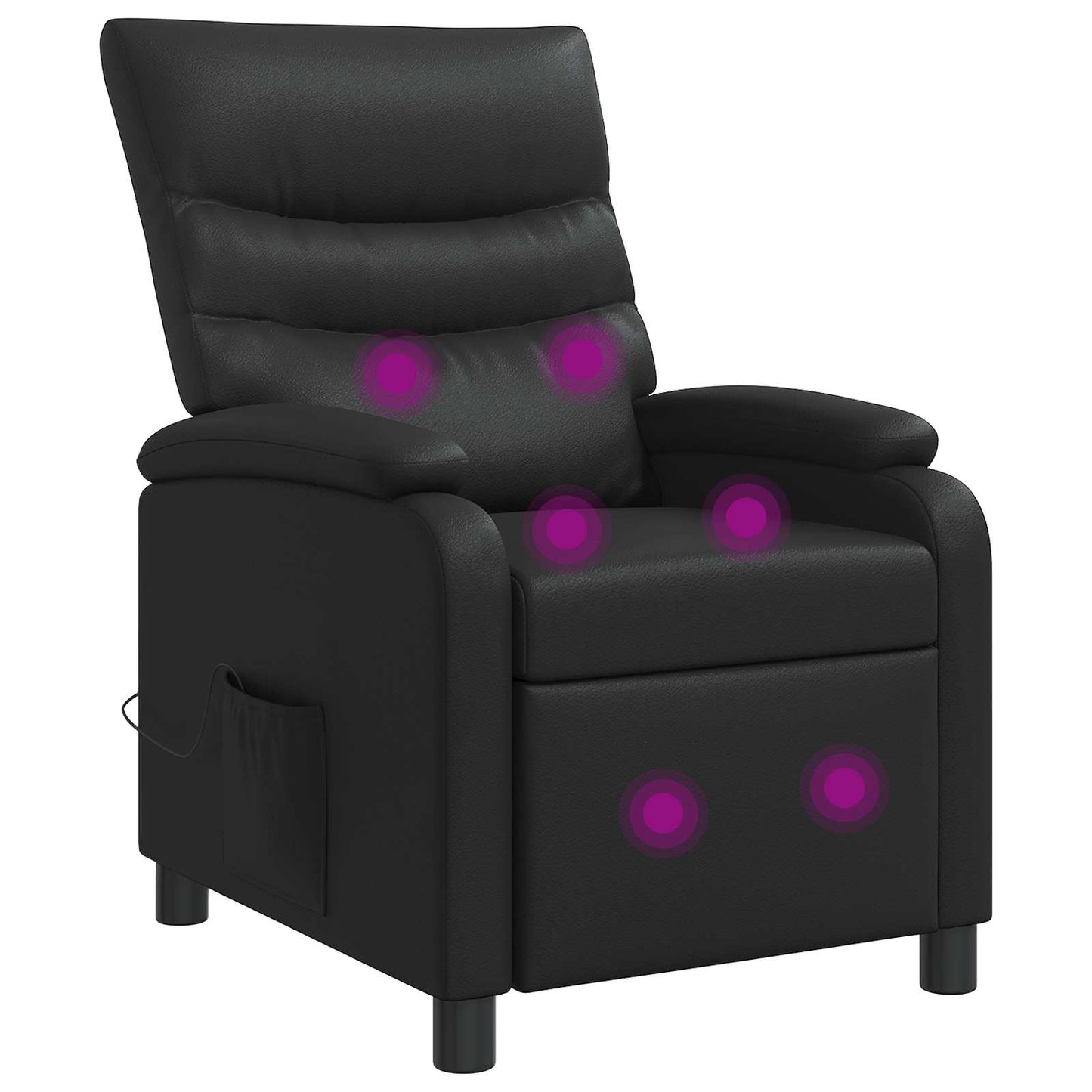 Massage Relaxsessel Schwarz Kunstleder