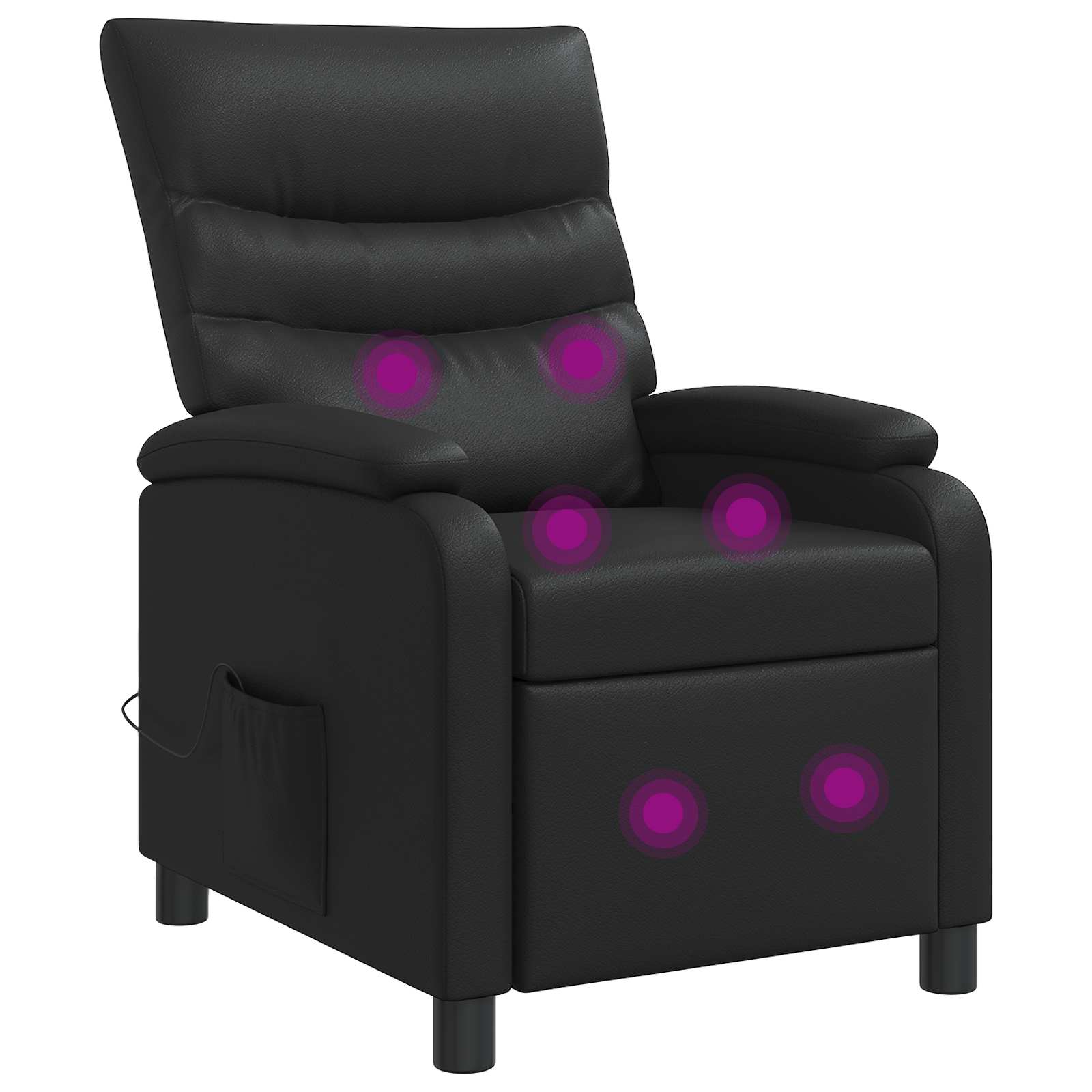Massage Relaxsessel Schwarz Kunstleder