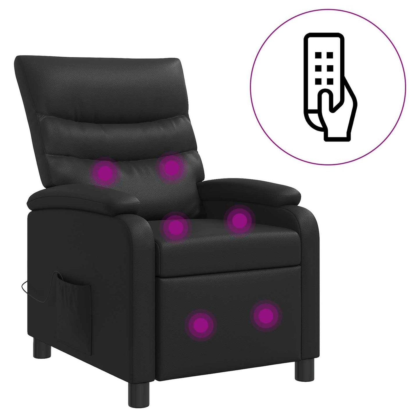 Massage Relaxsessel Schwarz Kunstleder