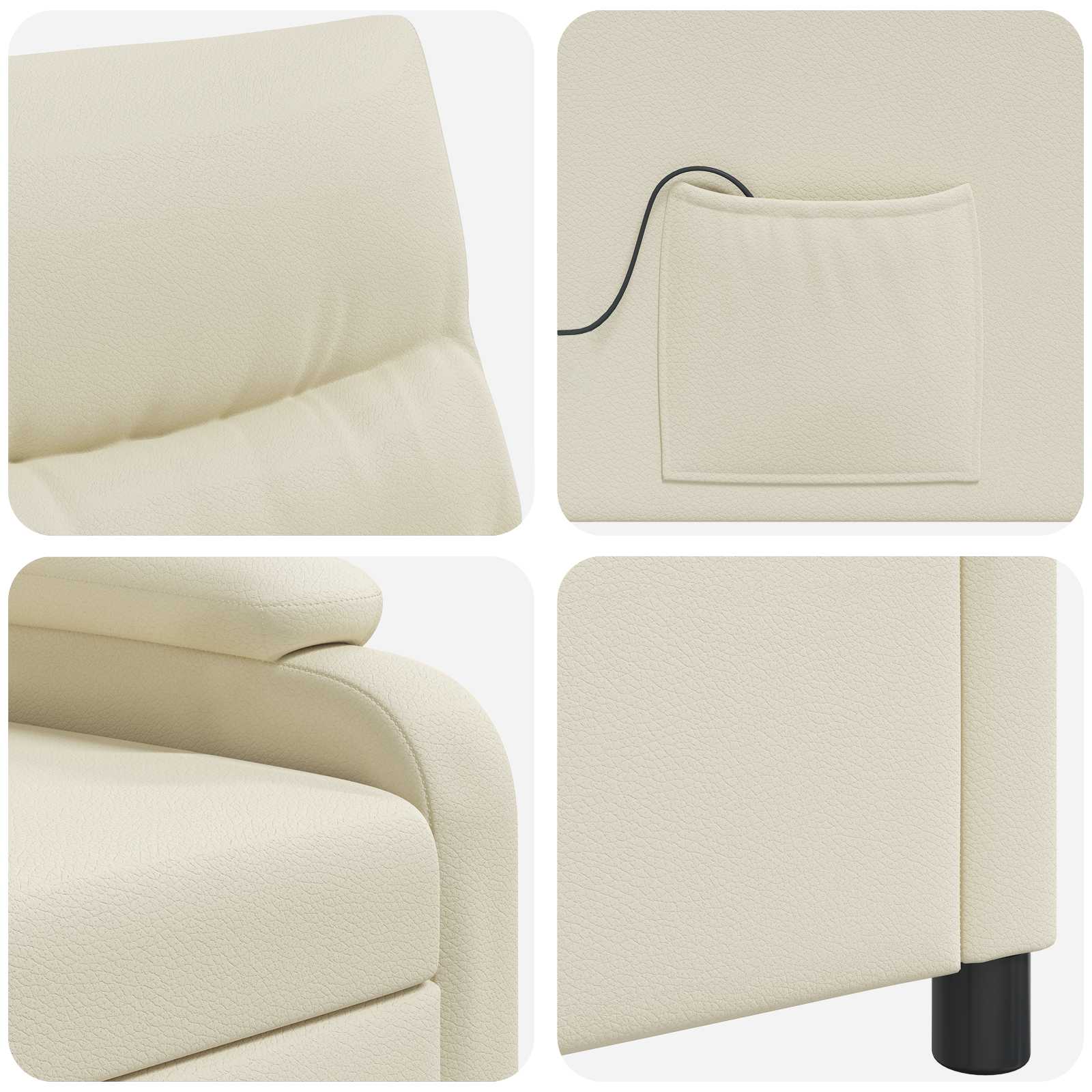 Massage Relaxsessel Creme Kunstleder