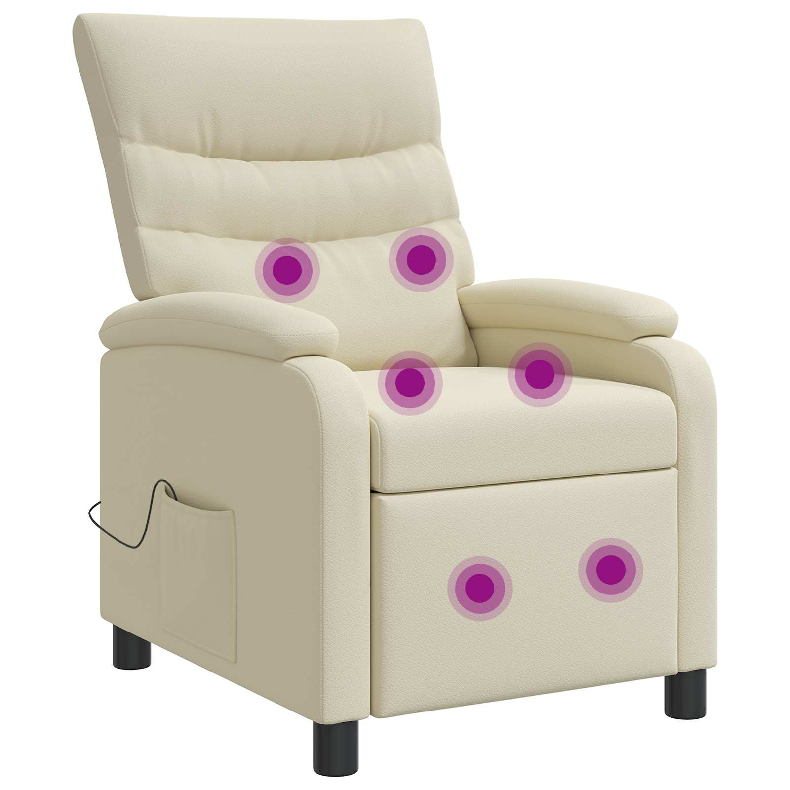 Massage Relaxsessel Creme Kunstleder