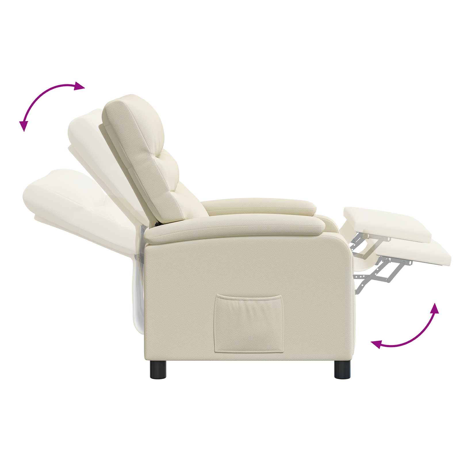 Massage Relaxsessel Creme Kunstleder